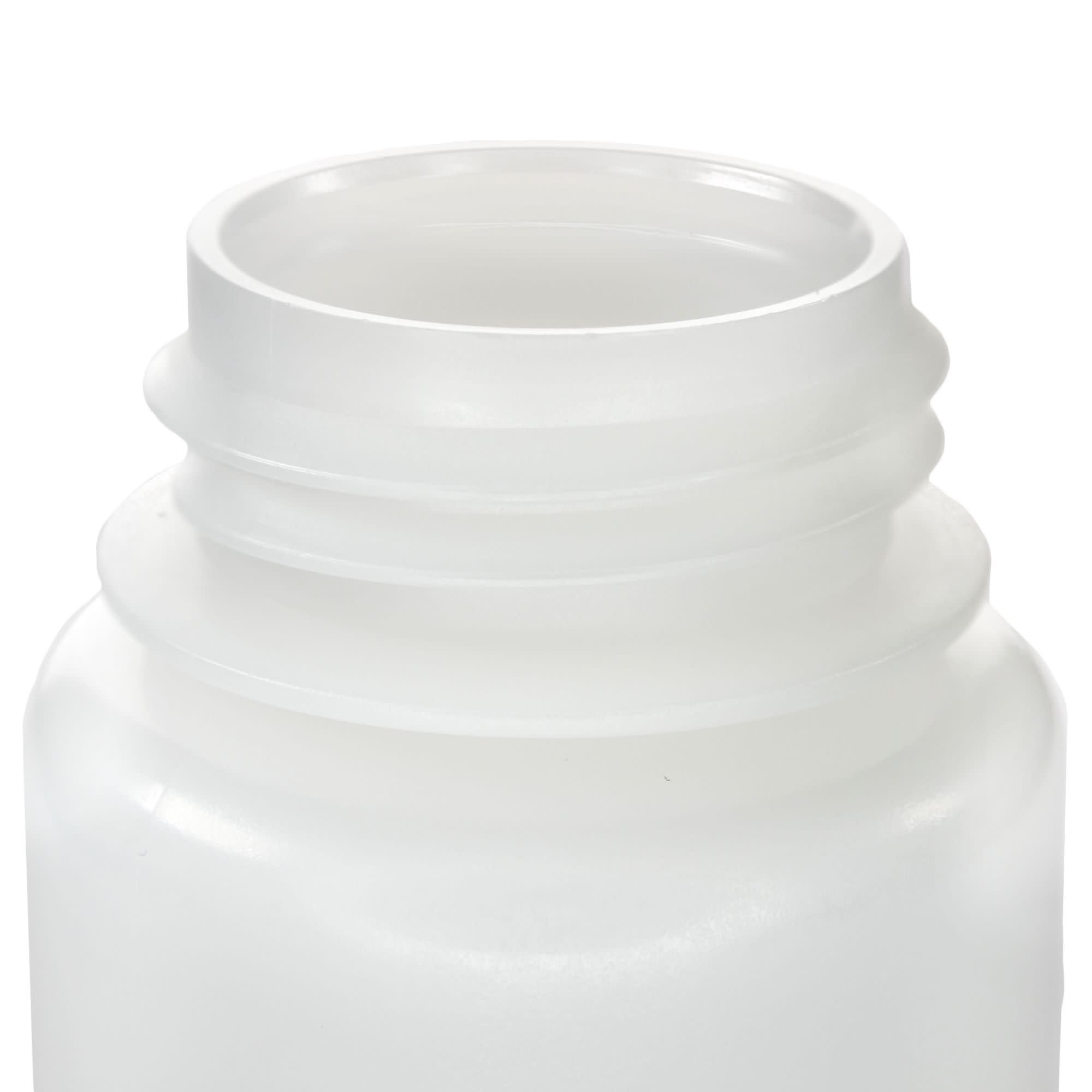 500-Bulk Pack Wide Mouth HDPE Reagent Bottles with PP Caps, 125mL, -100 to 120°C