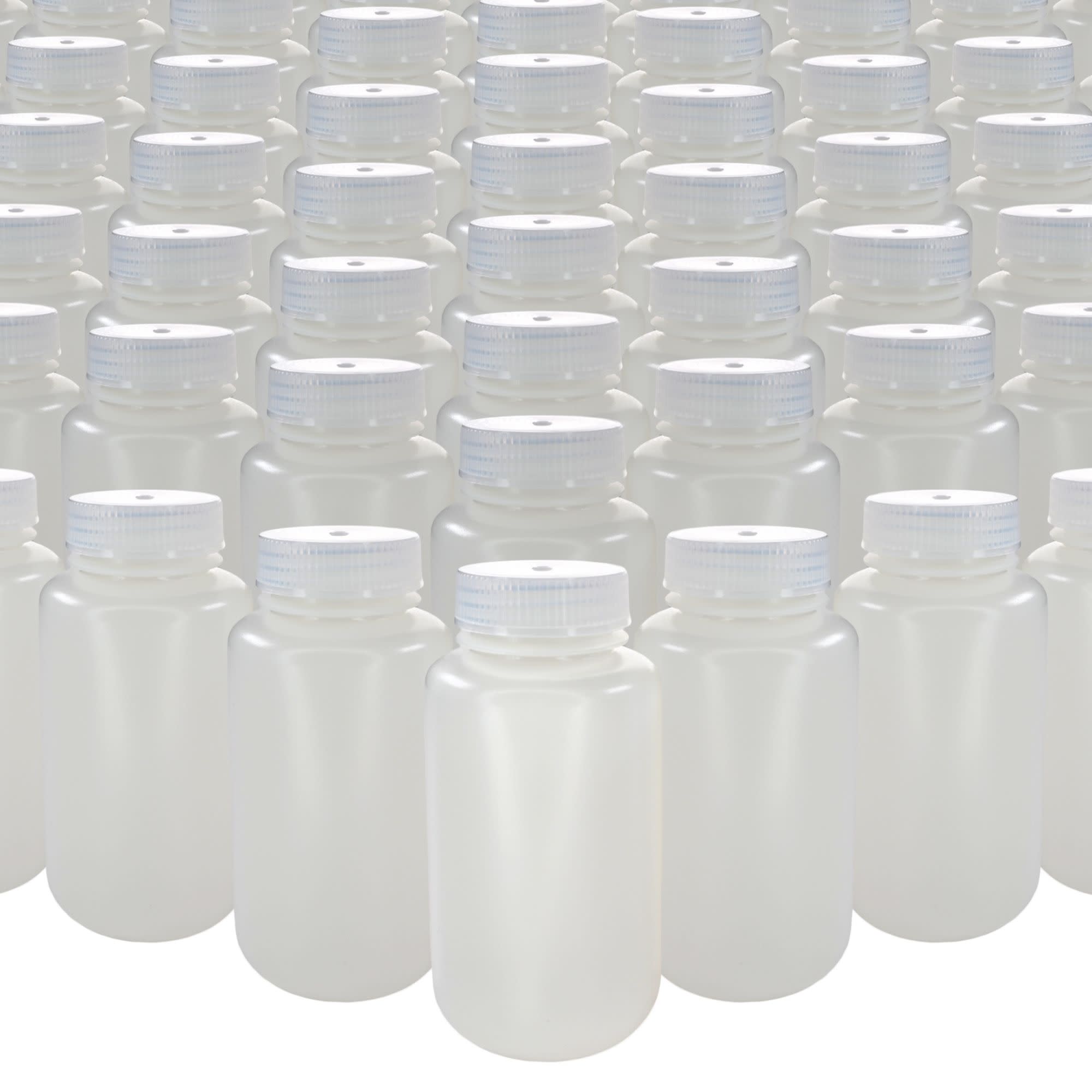 250-Bulk Pack Wide Mouth HDPE Reagent Bottles with PP Caps, 250mL, -100 to 120°C