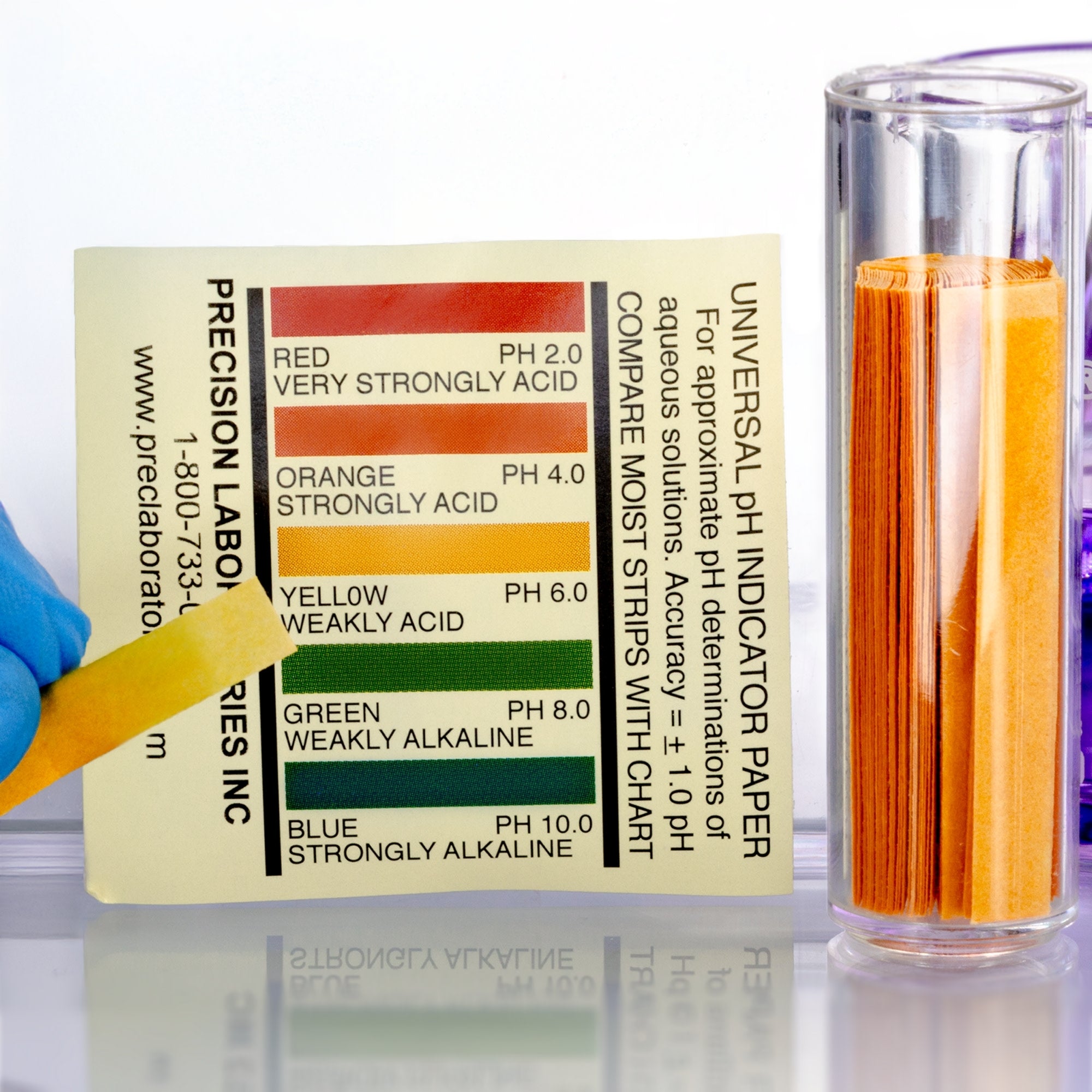 pH Test Strips 2-10 with Color Chart, 100-Vial