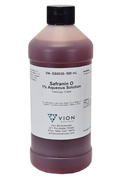 1% Safranin O Gram Counterstain Aqueous Solution, 500mL