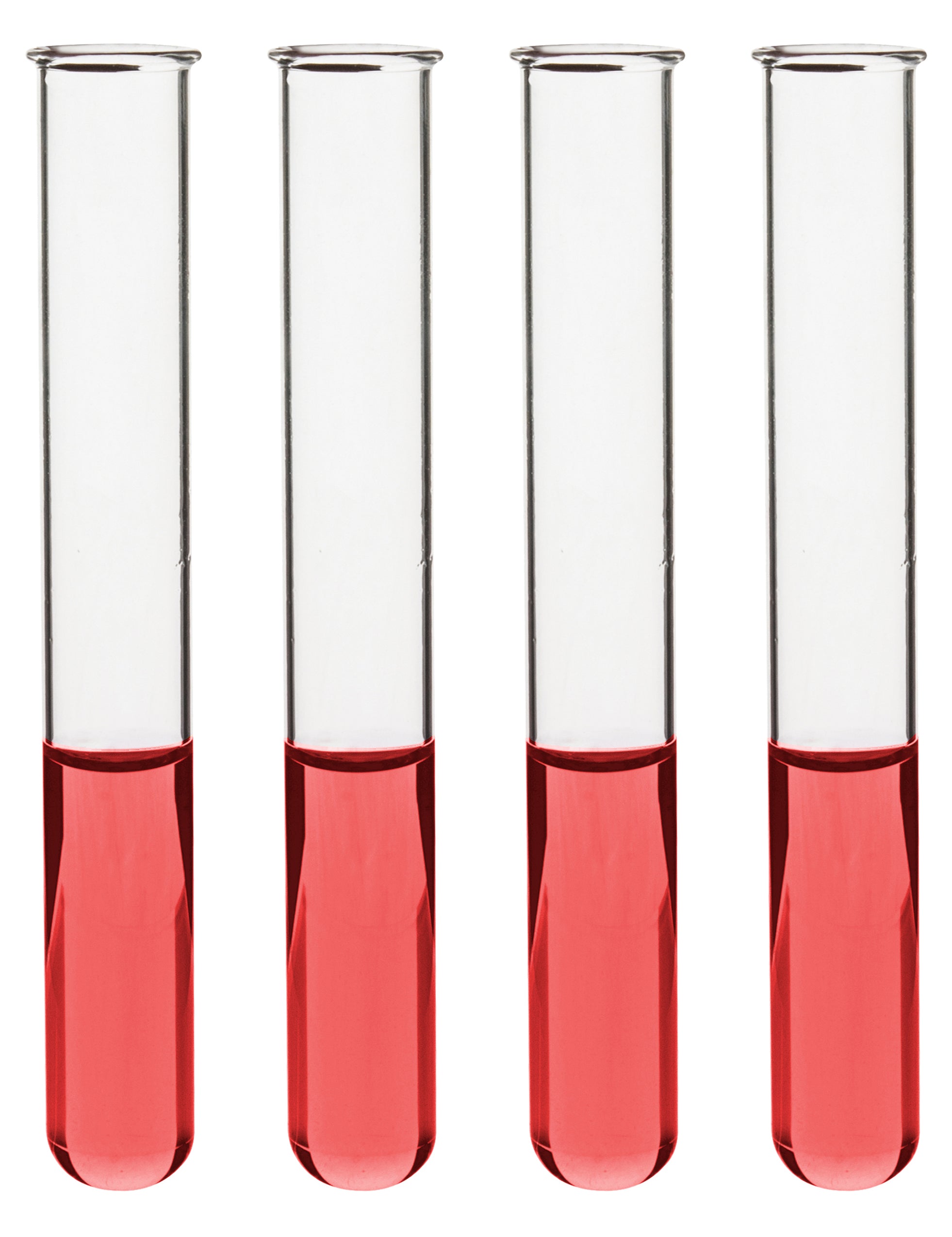 48PK Test Tubes, 15mL, 15x130mm - Rimmed - Light Wall, 1.2mm Thick - Borosilicate 3.3 Glass