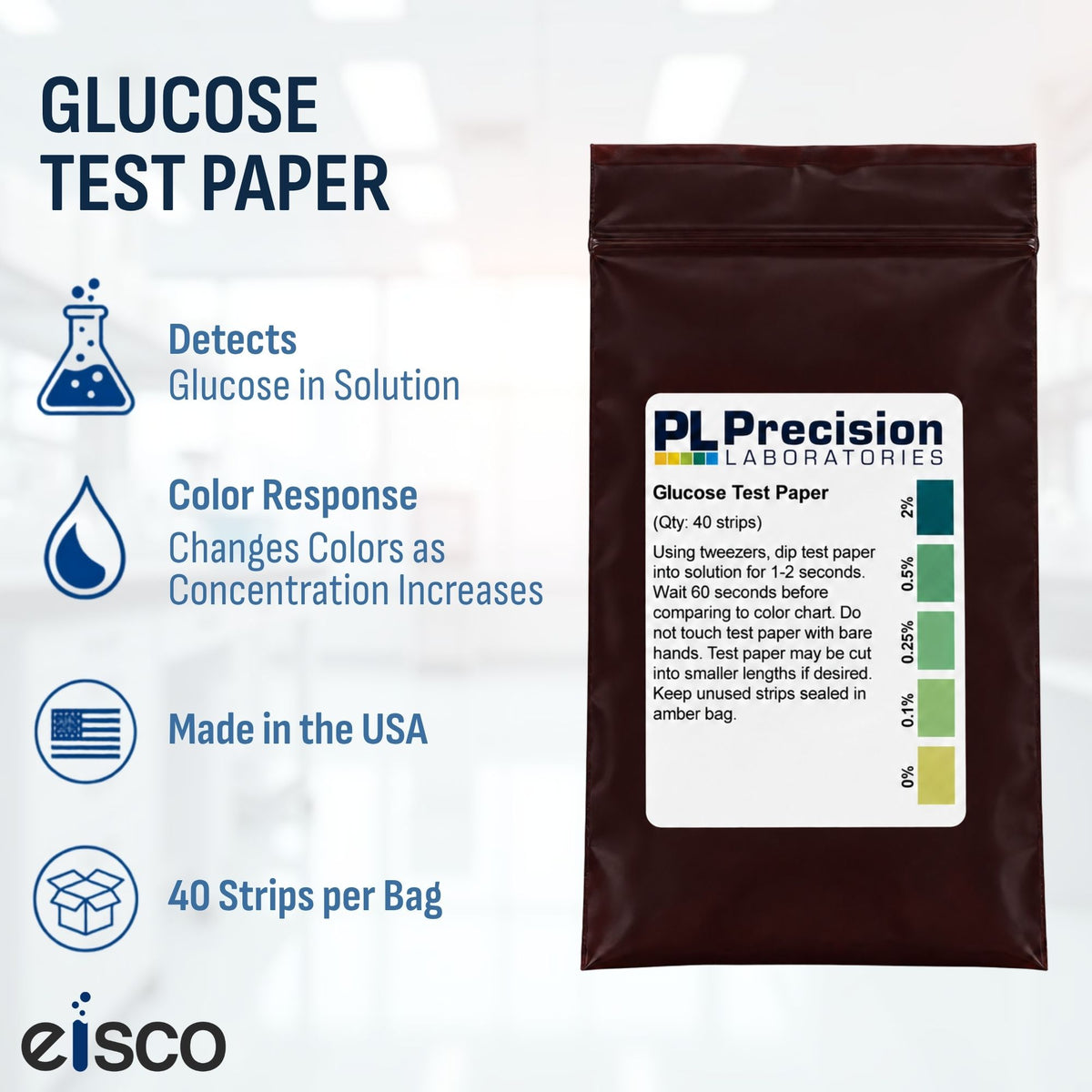 Glucose Test Paper, 40-Sheet Pack
