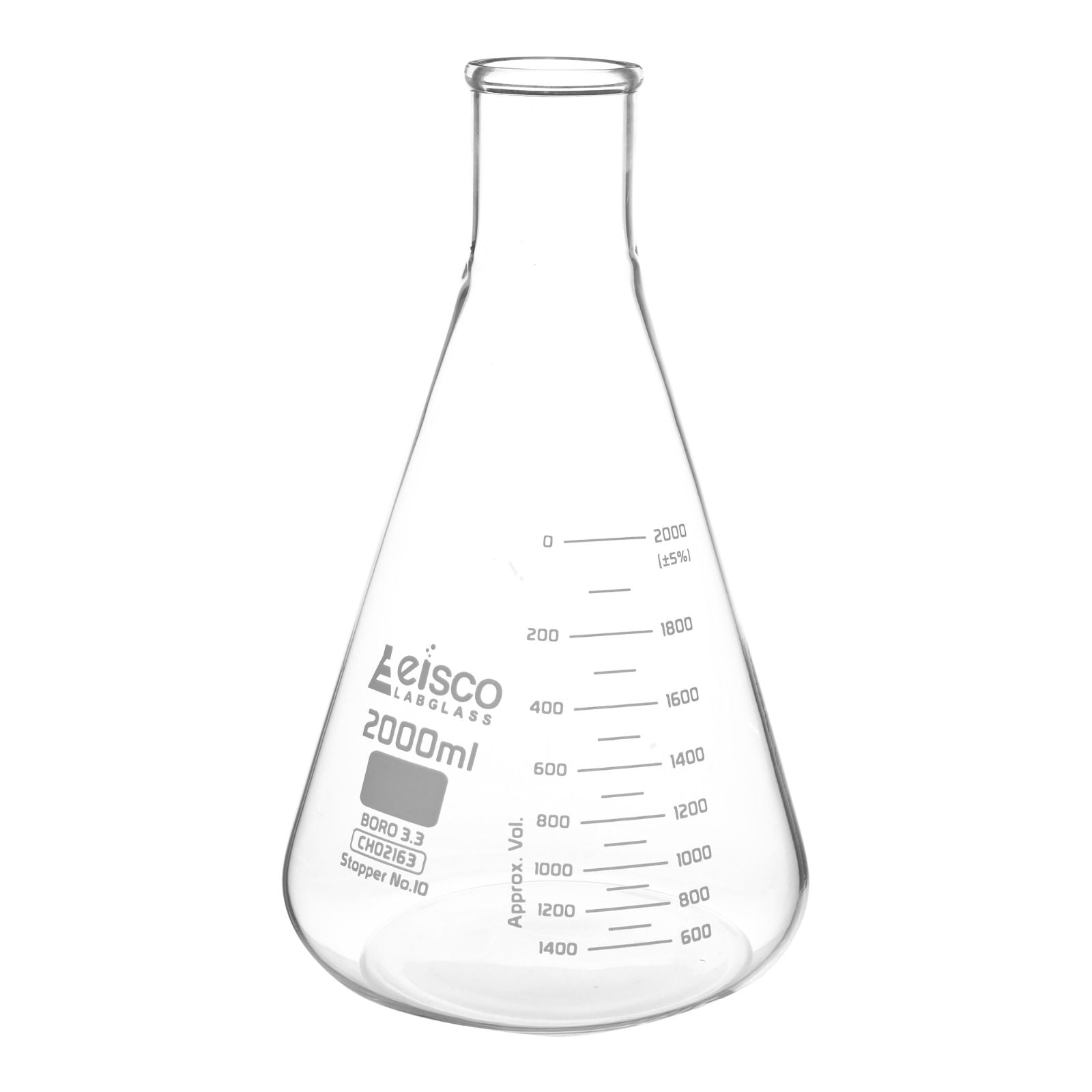 ASTM Narrow Neck Borosilicate Glass Erlenmeyer Flask with Dual Scale