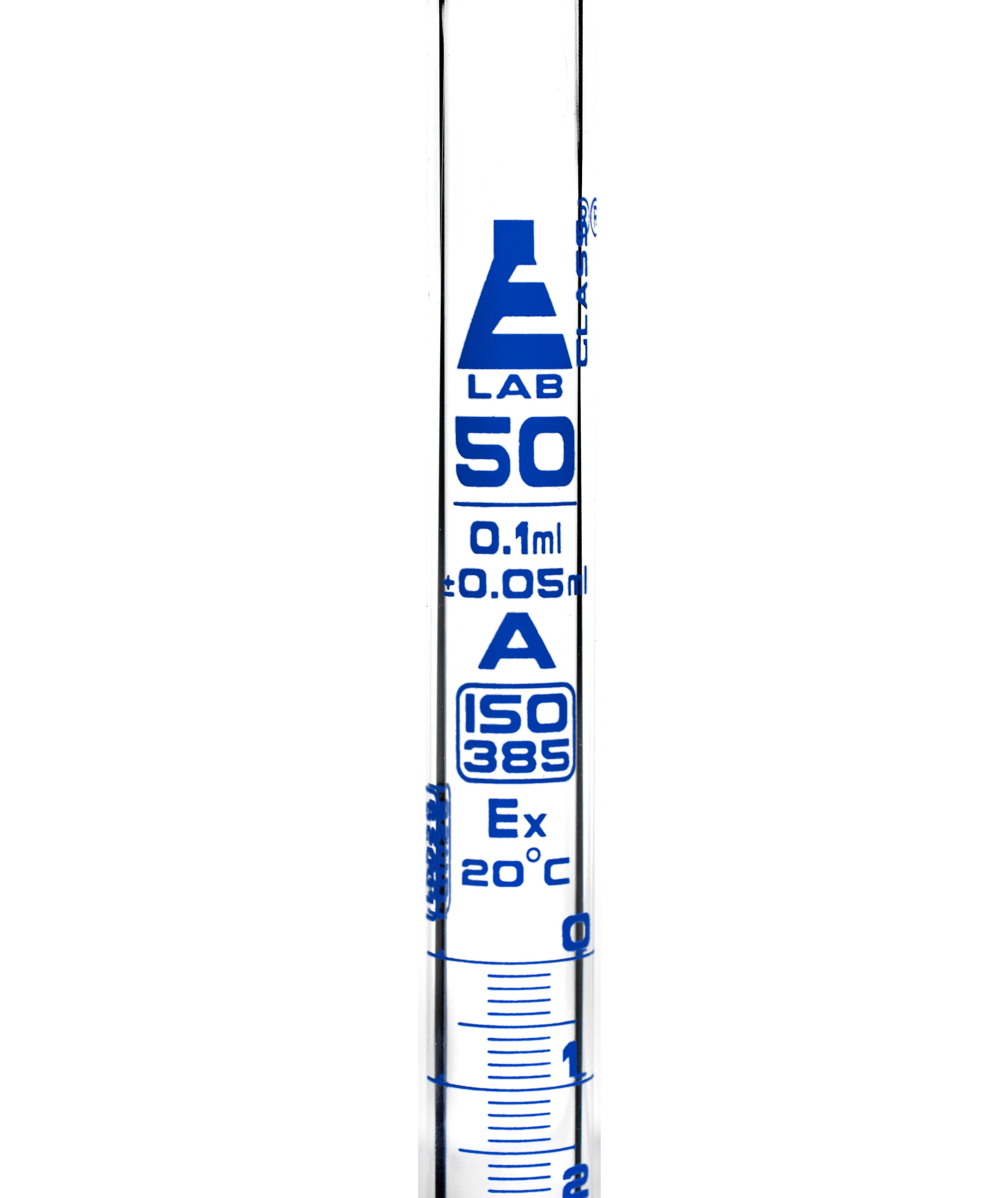 Class A Borosilicate Glass Burette with Straight-Bore PTFE Stopcock, 50mL