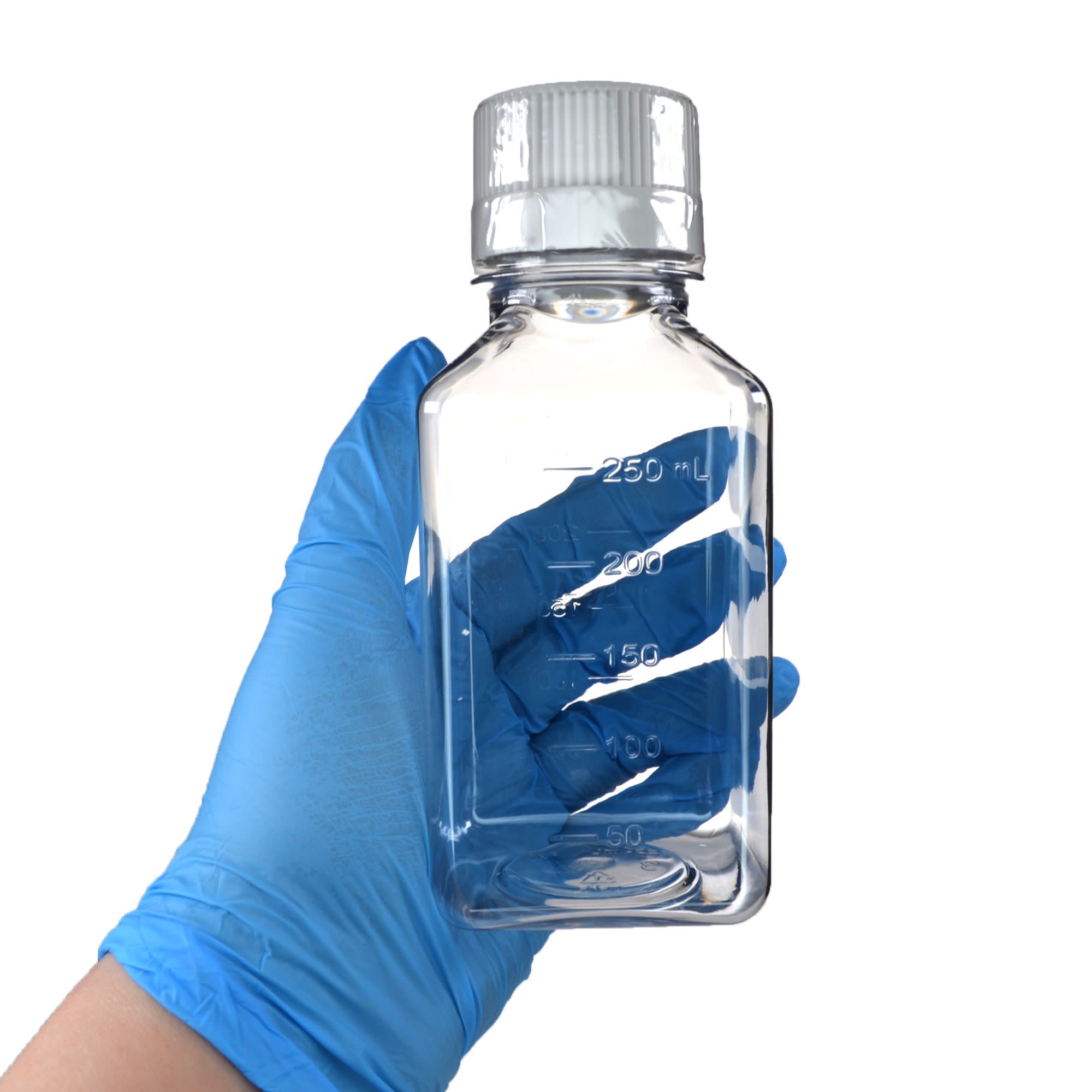 30-Pack Sterile PET Media Bottles with HDPE Caps, 250mL