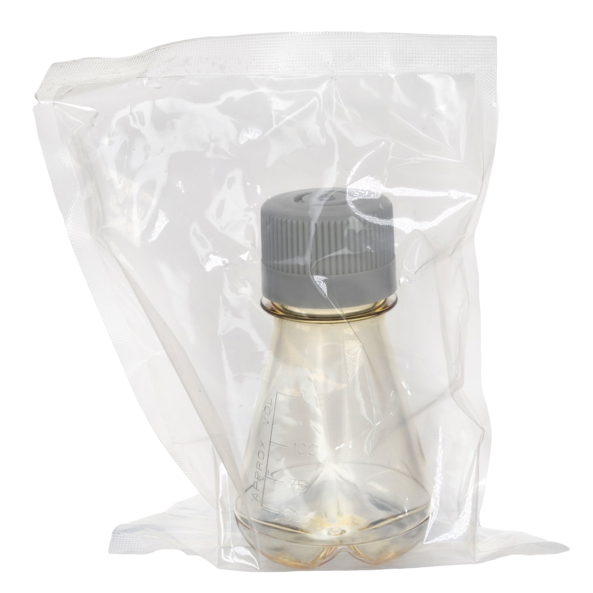 Sterile Vented Baffled-Bottom Polycarbonate Erlenmeyer Flask, USP Class VI, 125mL