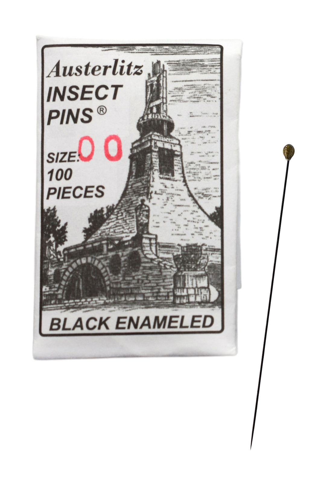 Museum Grade Insect Mounting Pins, Size 00, 100-Pack