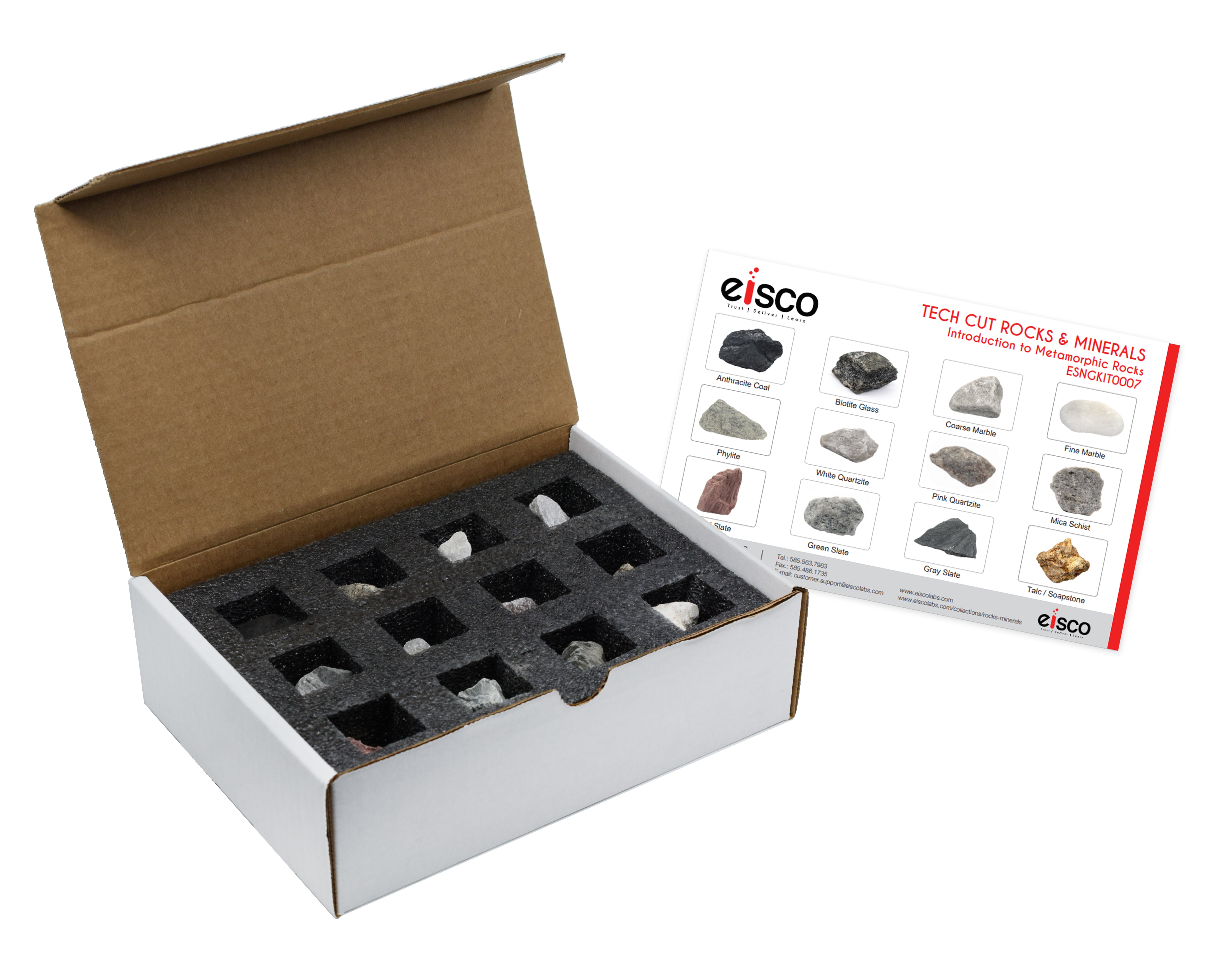 12-Piece Introduction to Metamorphic Rocks Kit with 1 inch Specimens