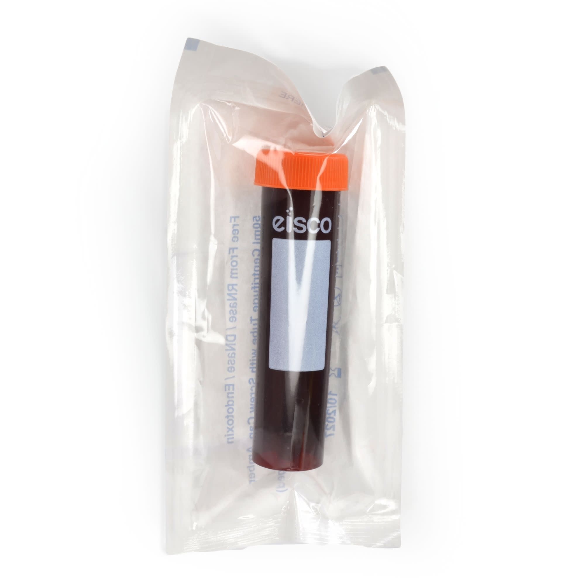 25-Pack Sterile Self-Standing Individually Wrapped Amber Polypropylene Centrifuge Tubes with Flat Cap, 50mL