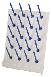 20-Peg Wall-Mounted Plastic Draining Rack with Collection Tray