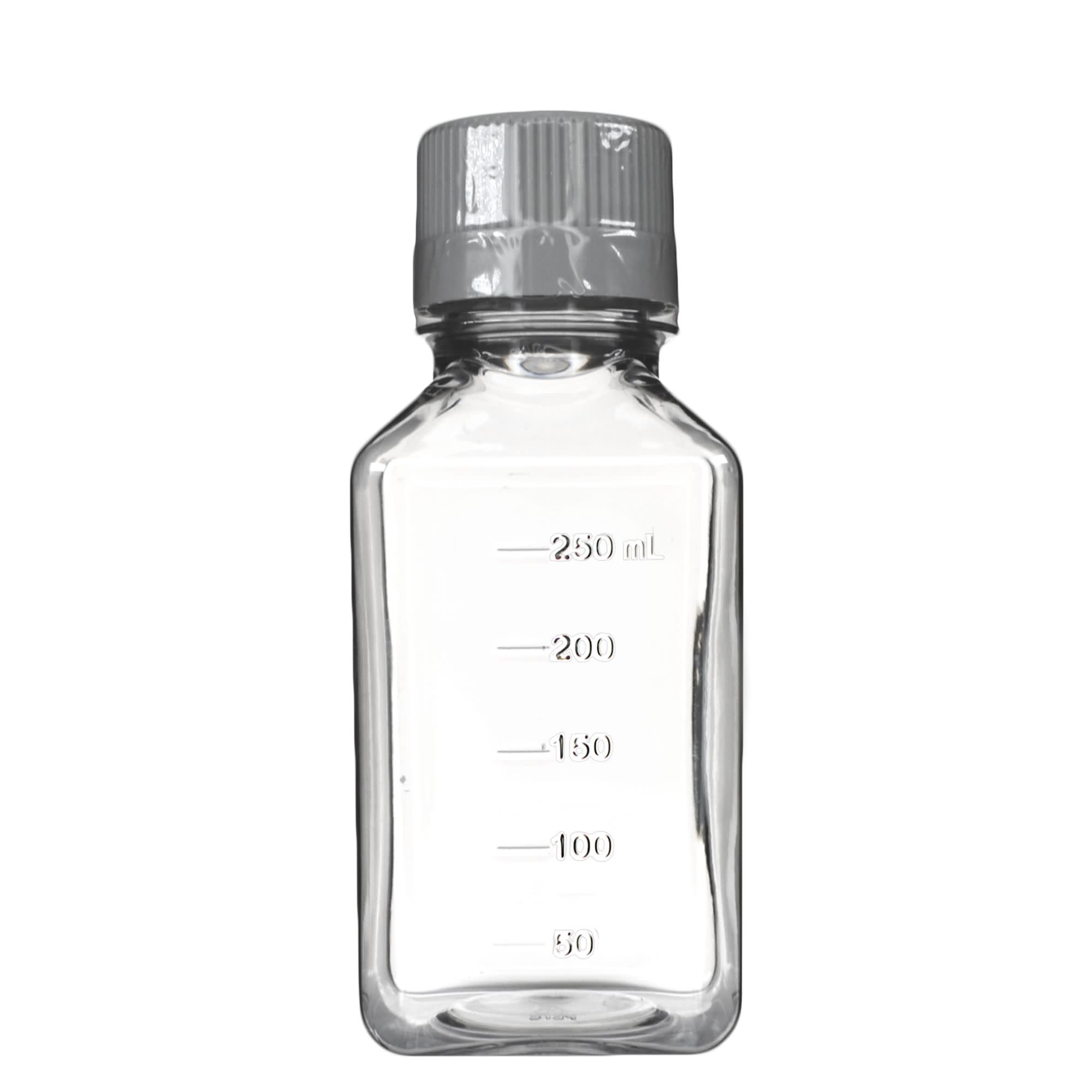 30-Pack Sterile PET Media Bottles with HDPE Caps, 250mL
