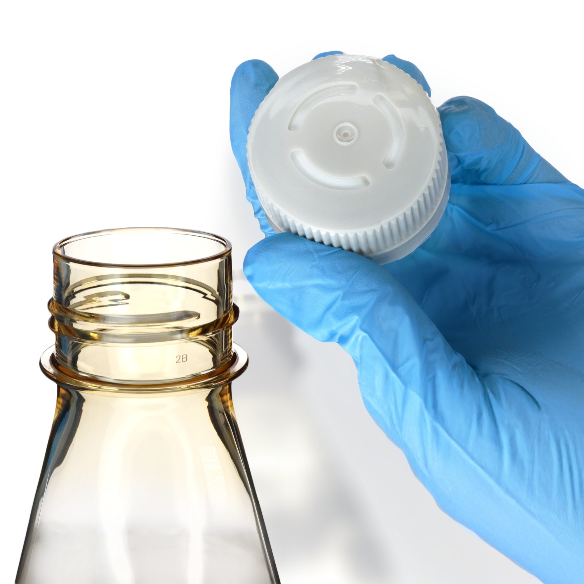 Sterile Vented Baffled-Bottom Polycarbonate Erlenmeyer Flask, USP Class VI, 500mL