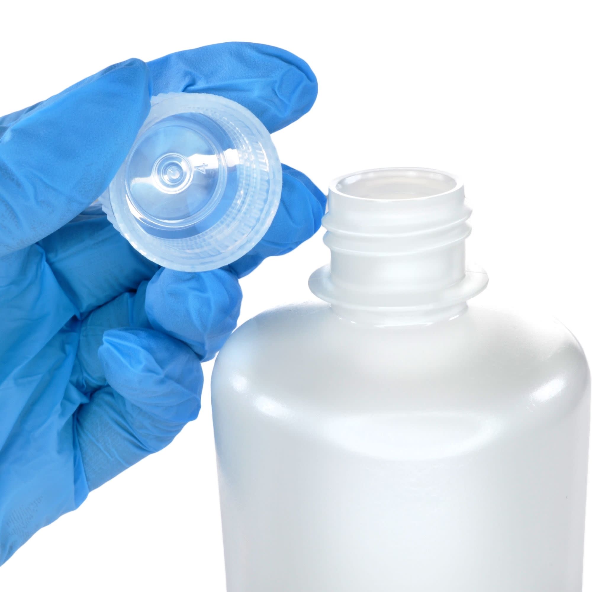 12-Pack Translucent Narrow Mouth HDPE Reagent Bottles with PP Caps, 250mL, -100 to 120°C