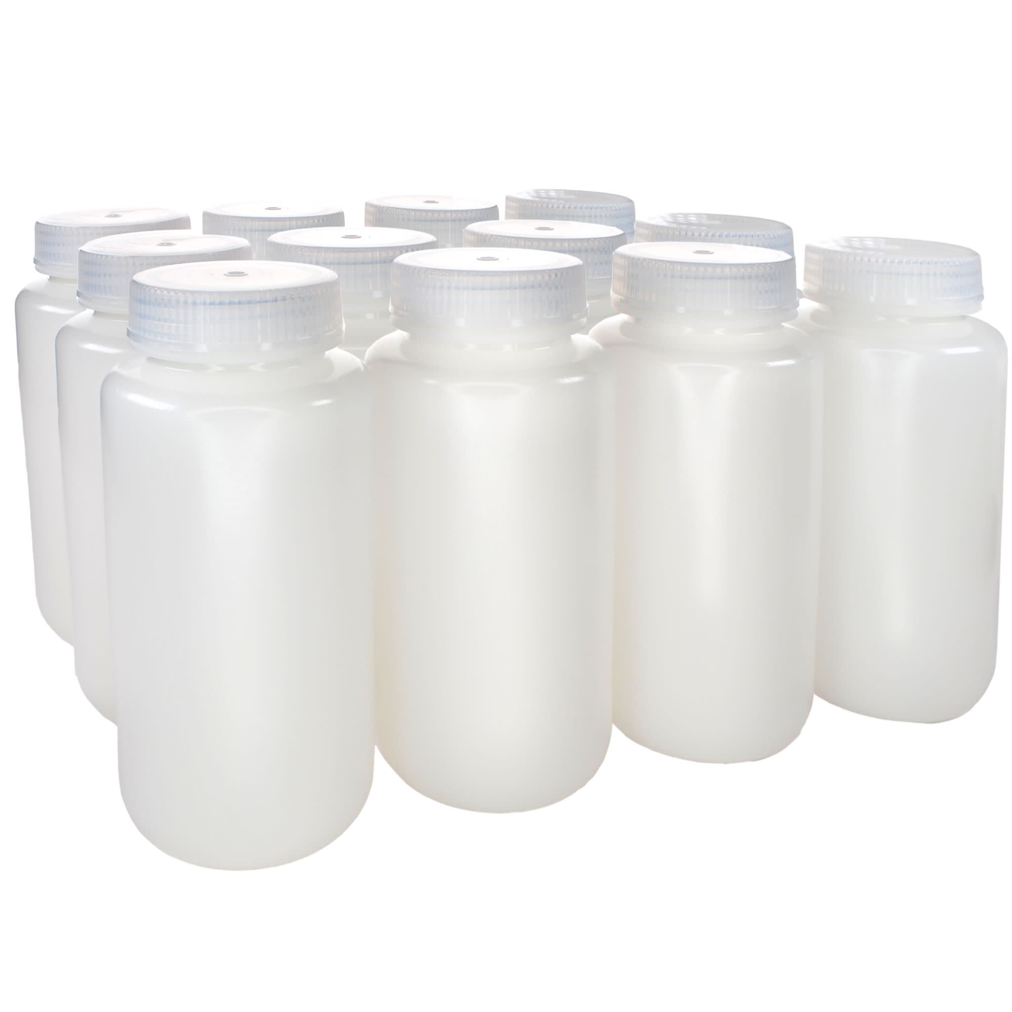 Wide Mouth HDPE Reagent Bottle with Polypropylene Cap, Sterile, 12-Pack