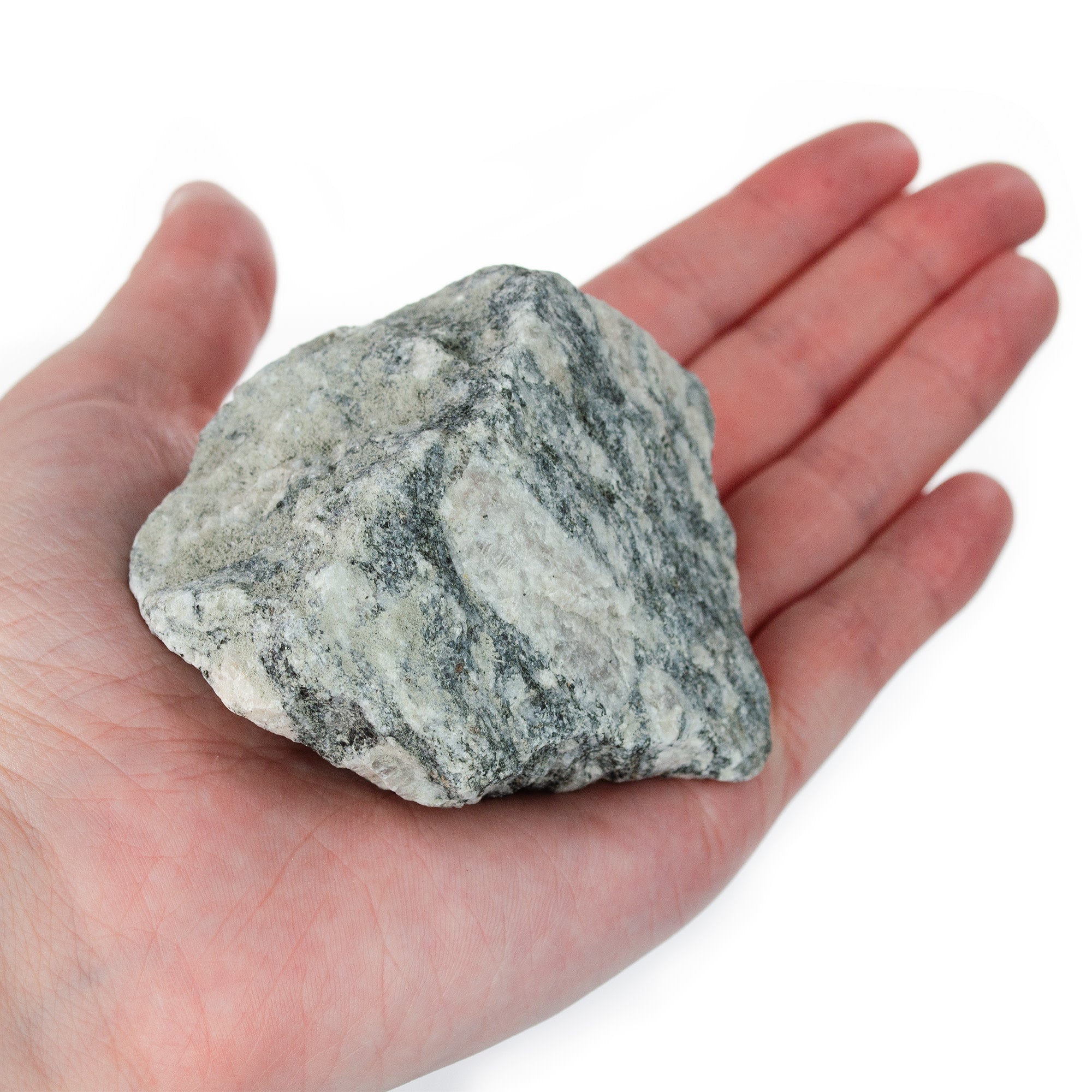 Raw Coarse-Grained Foliated Biotite Gneiss Metamorphic Rock Hand Sample, Approx 2.75 inch