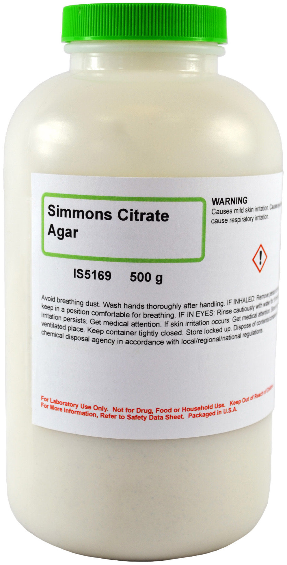 Simmons Citrate Agar for Enterobacteriaceae Differentiation, 24g per L, 500g