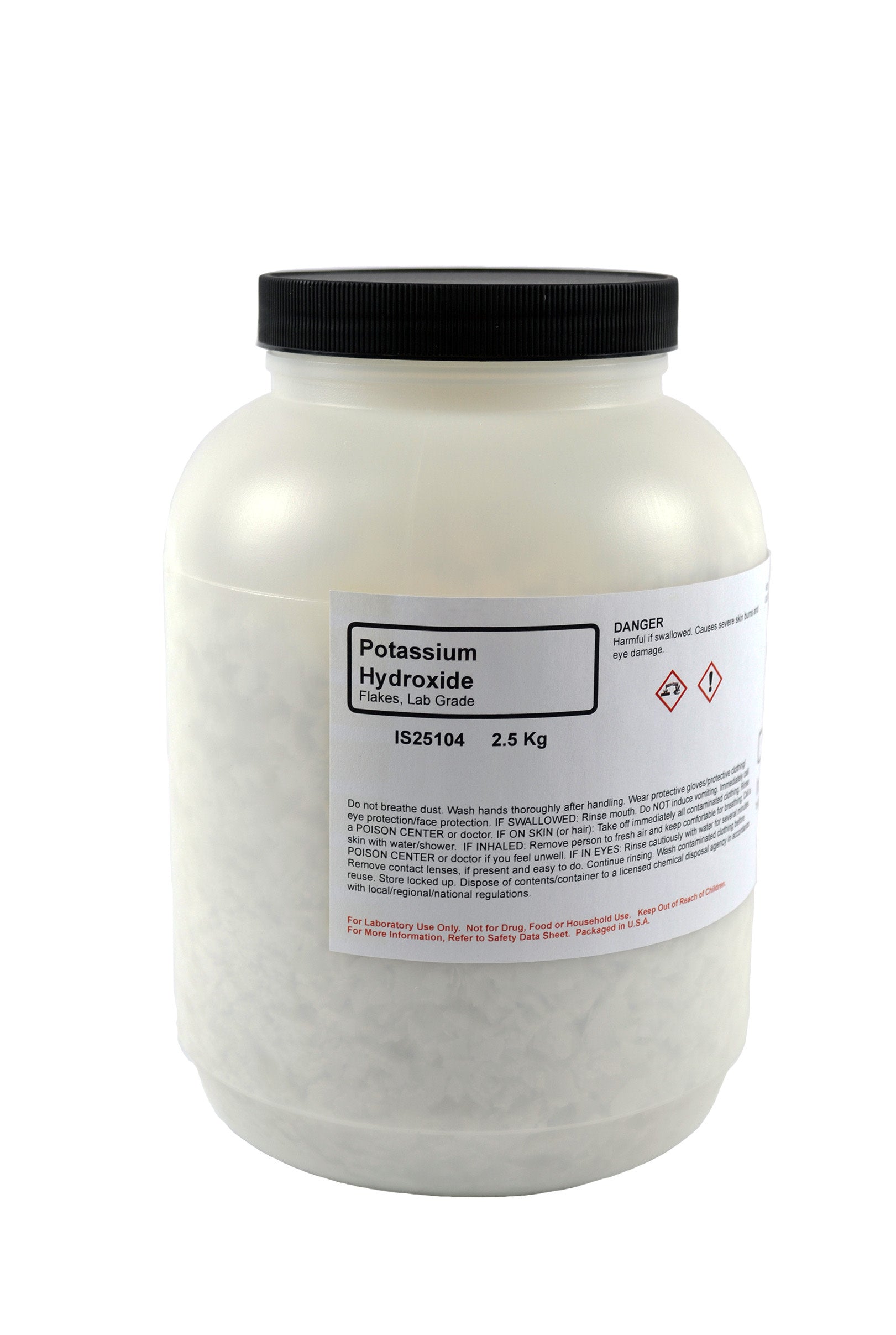 Laboratory Grade Potassium Hydroxide Flake, 2.5kg