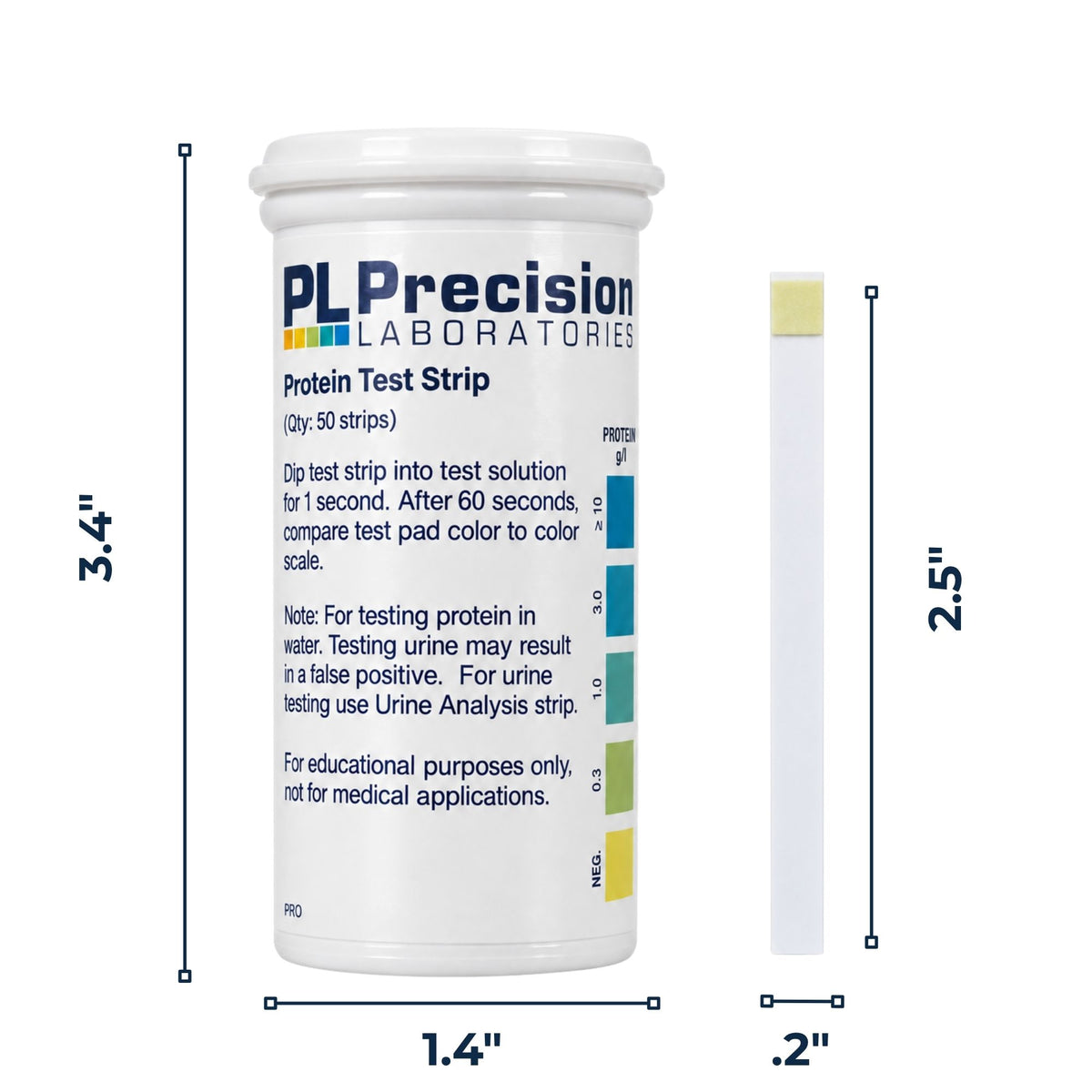 Protein Test Strips, 50-Strip Pack