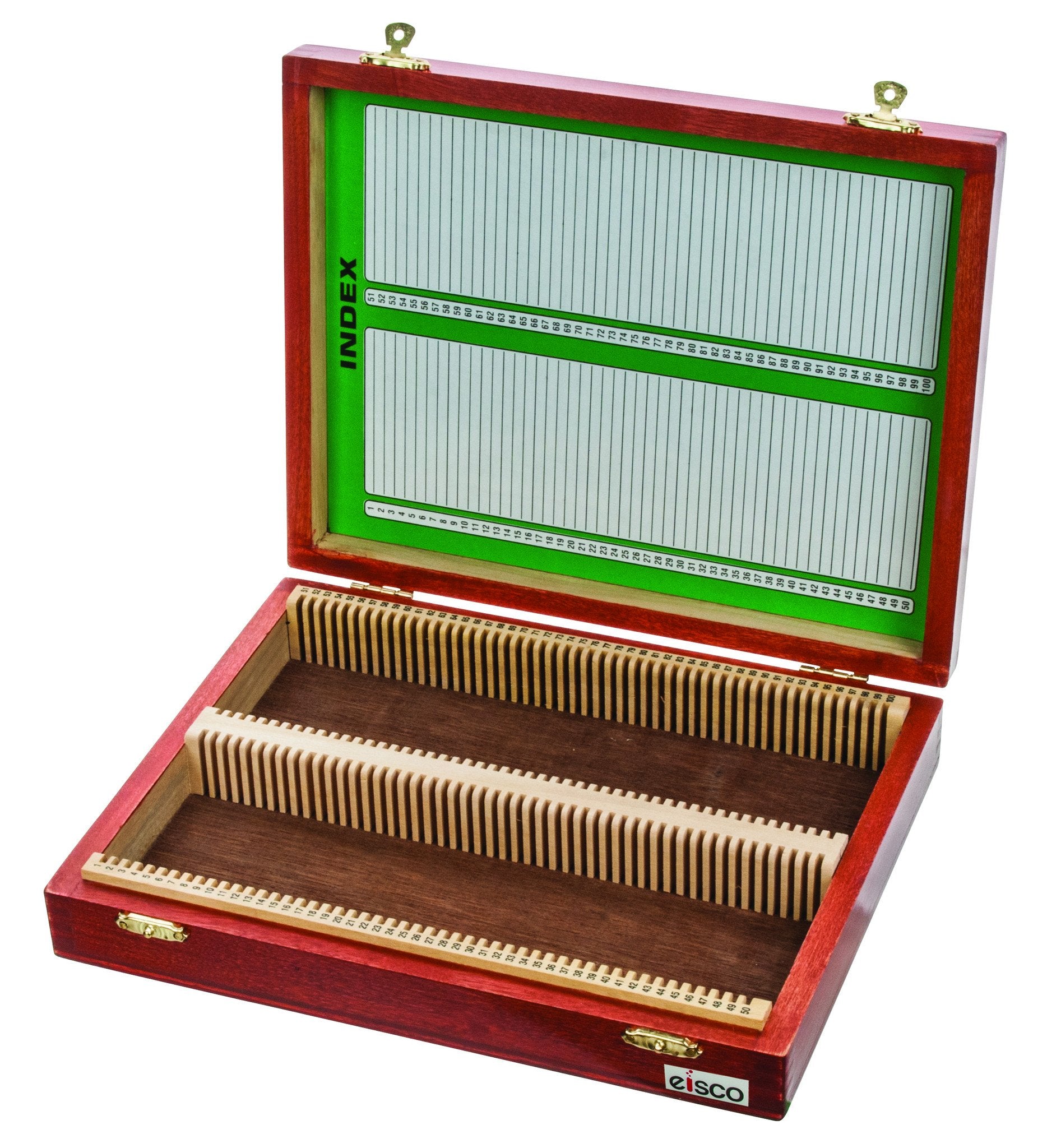 Wooden Microscope Slide Box for 100 Slides, 25 x 75mm