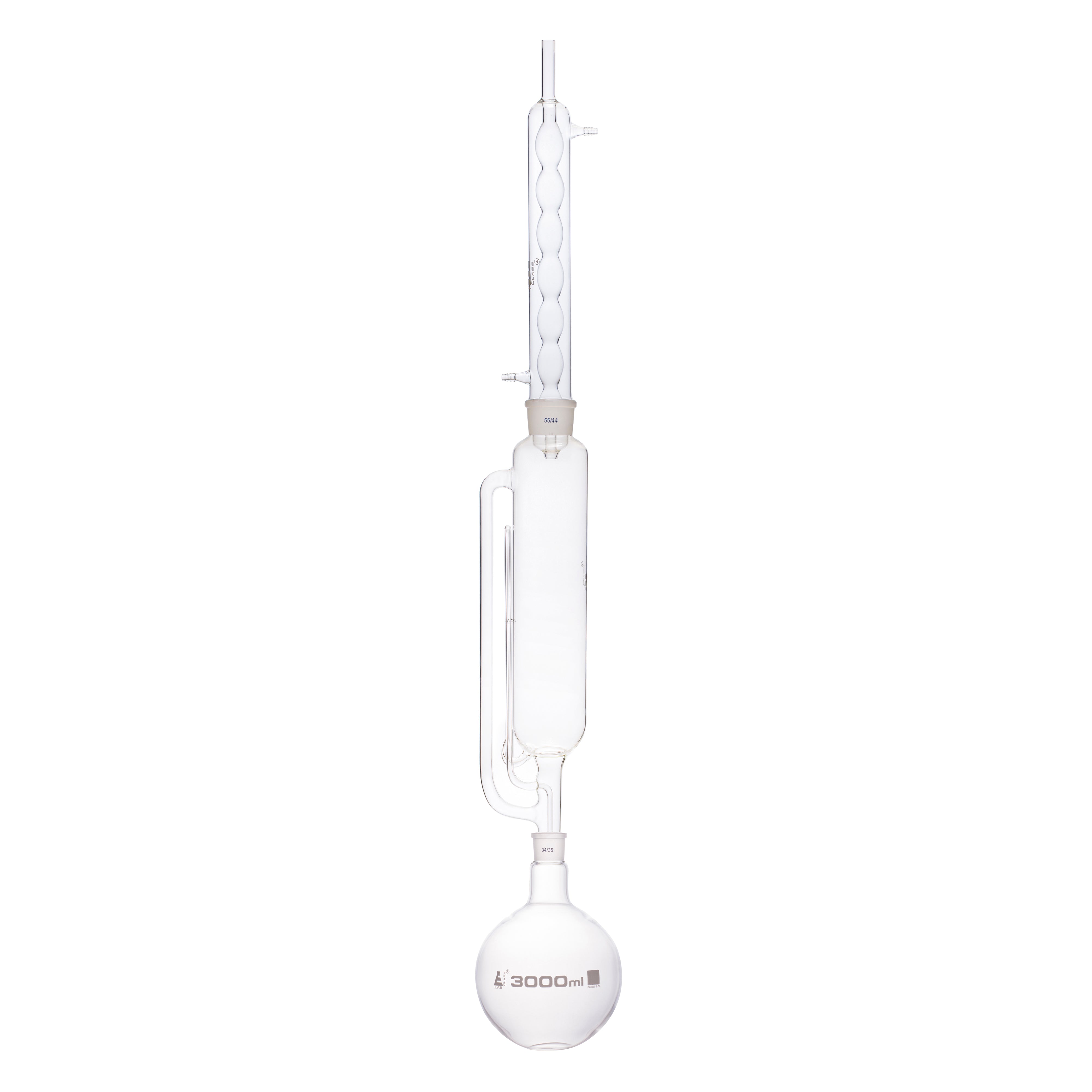 Soxhlet Extraction Apparatus with 1000mL Extractor, 3000mL Flask and Condenser, Borosilicate Glass