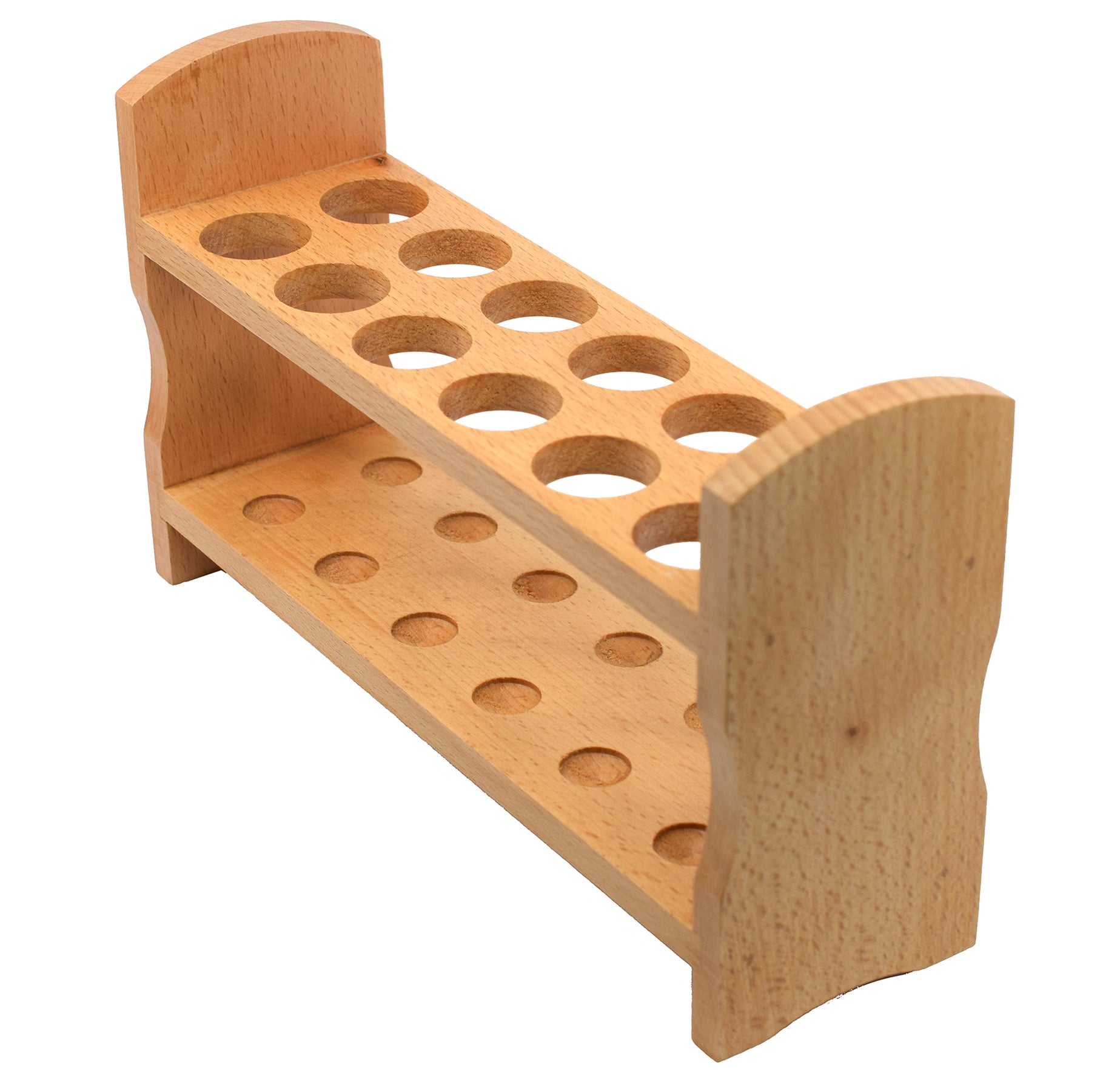 Premium Beech Wood Test Tube Rack for 12 Tubes, 28mm