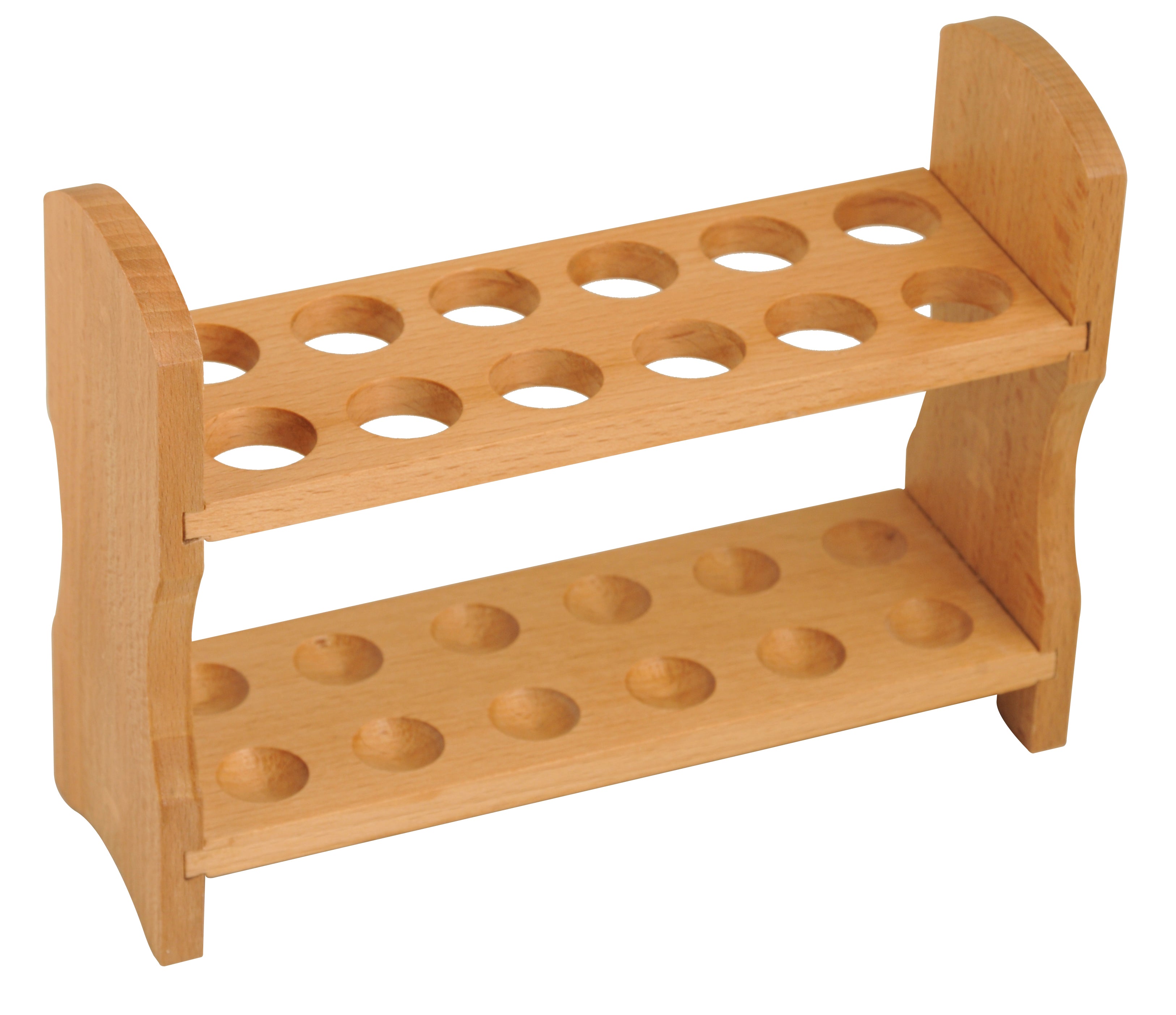 12-Tube Wooden Test Tube Rack, 9" Wide, for 20mm Tubes
