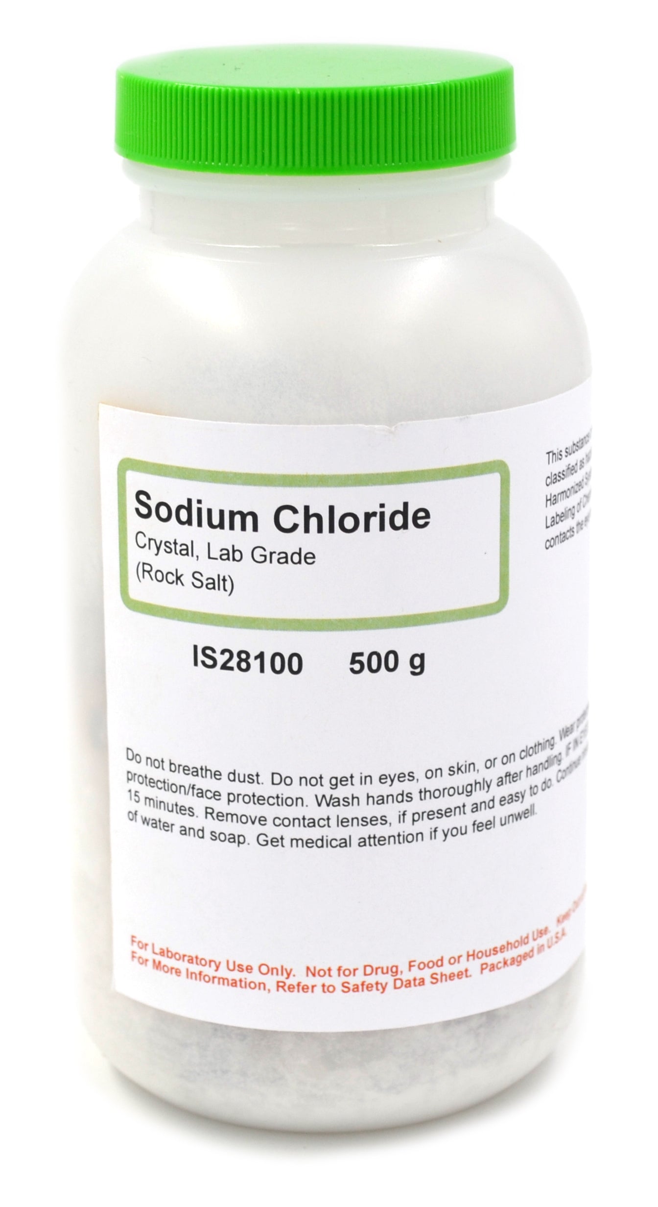 Laboratory Grade Sodium Chloride Crystals, 500g