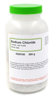 Laboratory Grade Sodium Chloride Crystals, 500g