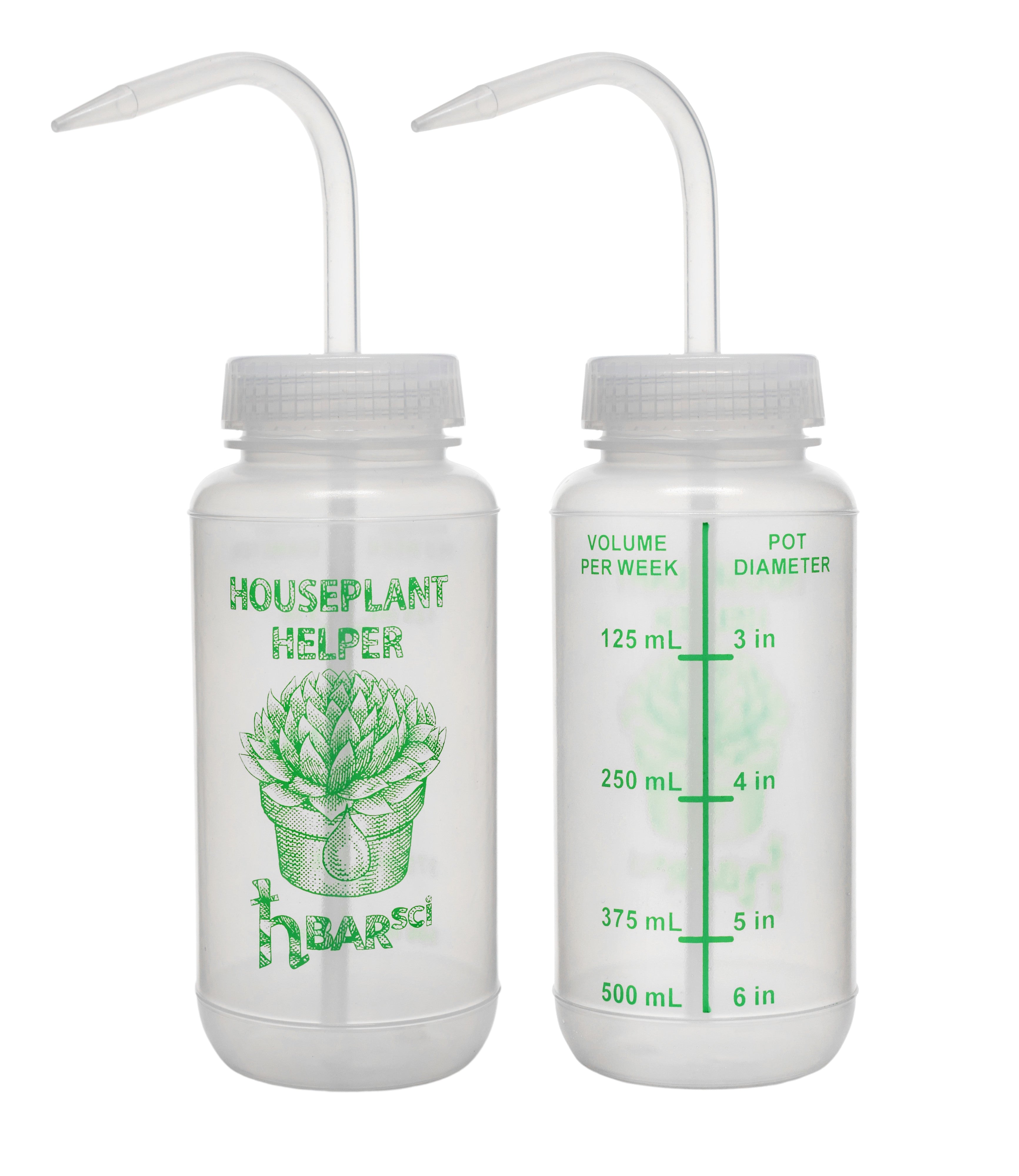 2PK Houseplant Helper Plant Water Bottle, 16oz - Weekly Irrigation Scale Printed on Side - Plant Watering Devices, Succulent Watering Bottle, Indoor House Plant Waterer, Seed Tray Watering Can