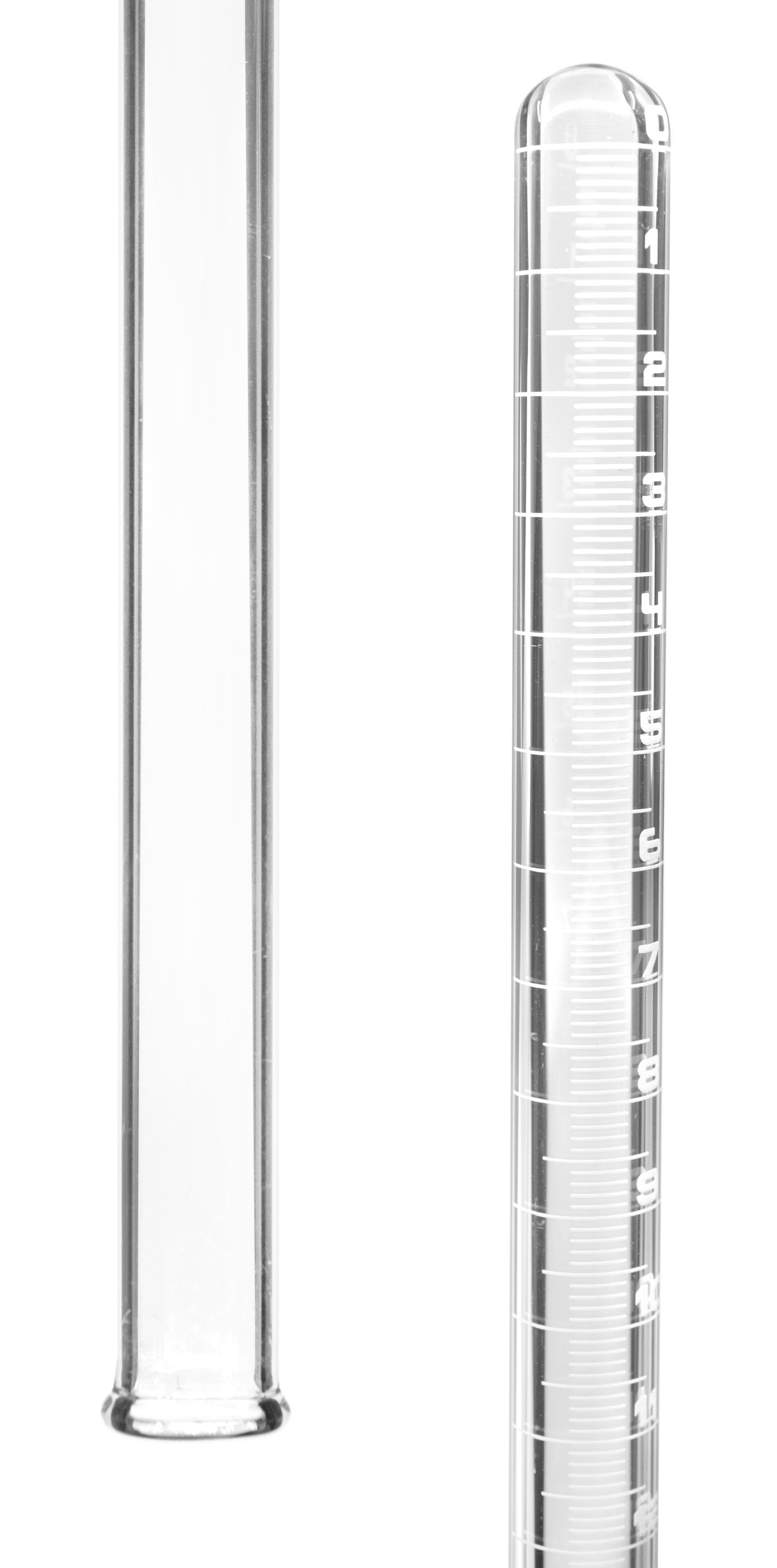 Borosilicate Glass Gas Measuring Tube with Sealed End and White Graduations