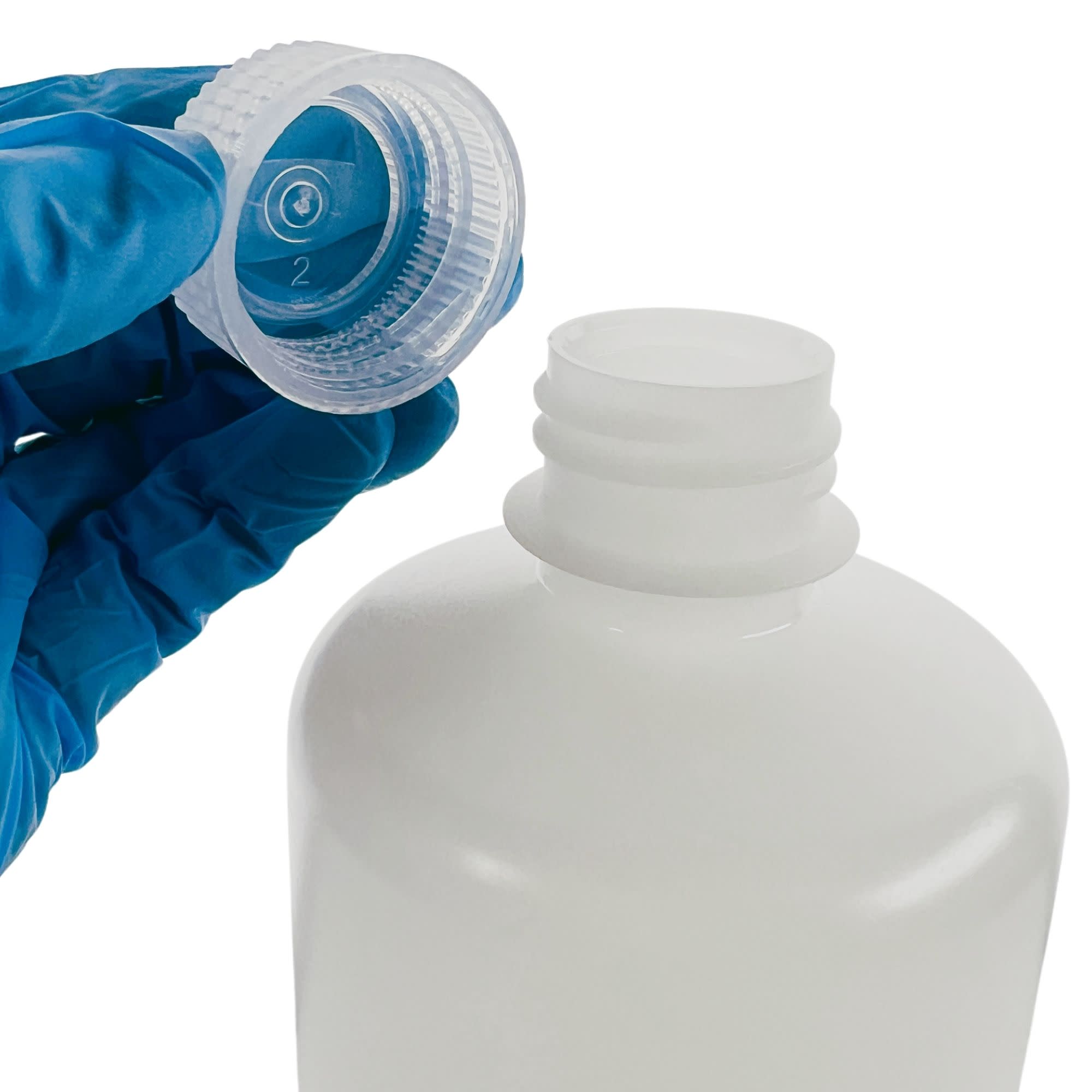 12-Pack Translucent Narrow Mouth HDPE Reagent Bottles with PP Caps, 500mL, -100 to 120°C