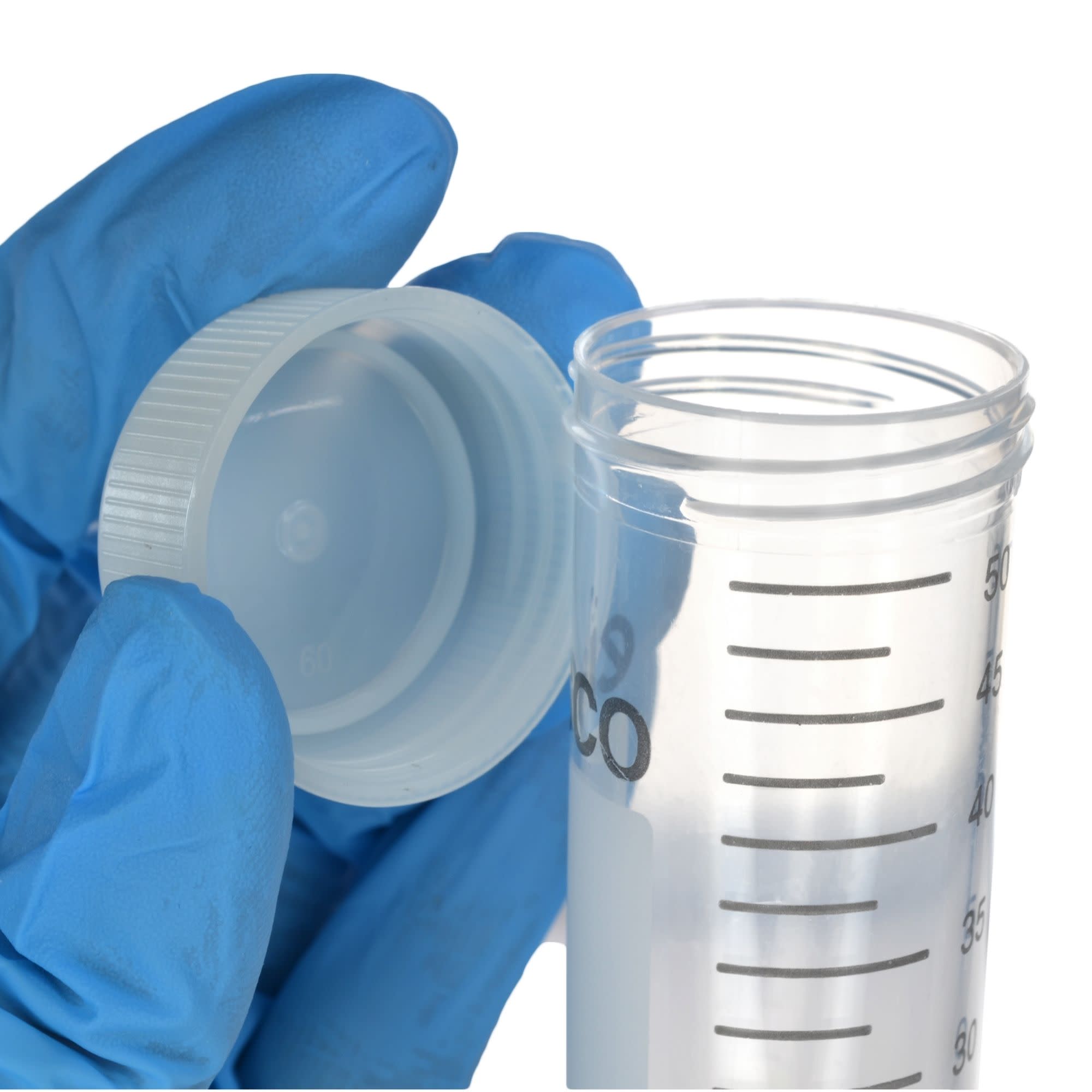25-Pack Heavy Metal-Free Sterile Polypropylene Centrifuge Tubes with Flat Cap, 50mL