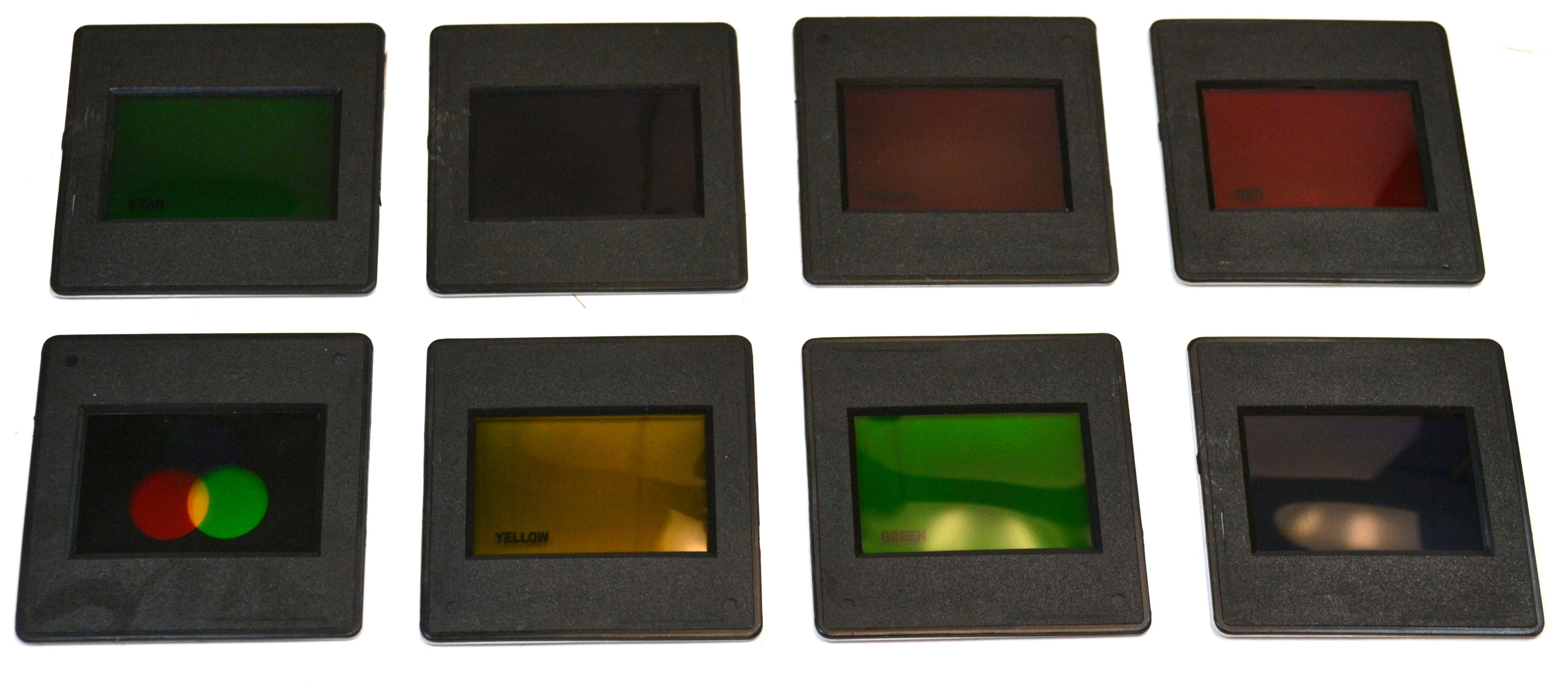 Mounted Color Filter Set, 7 Monochromatic + 1 Tri-Color