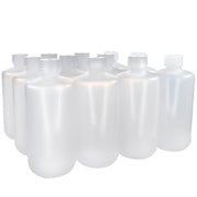 12-Pack Translucent Narrow Mouth LDPE Reagent Bottles with PP Caps, 500mL, -100 to 80°C