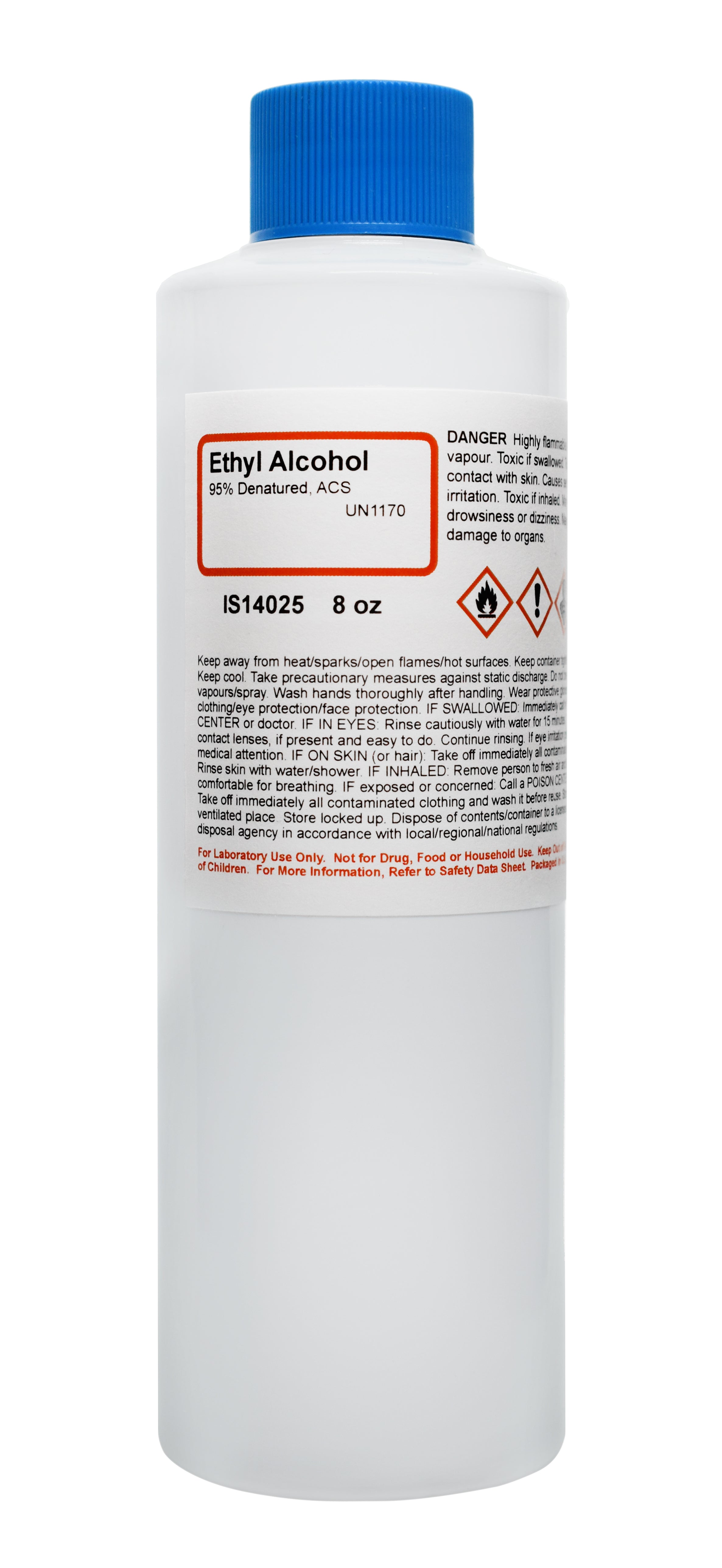 Denatured Ethyl Alcohol, 95%, 8oz, ACS Reagent Grade