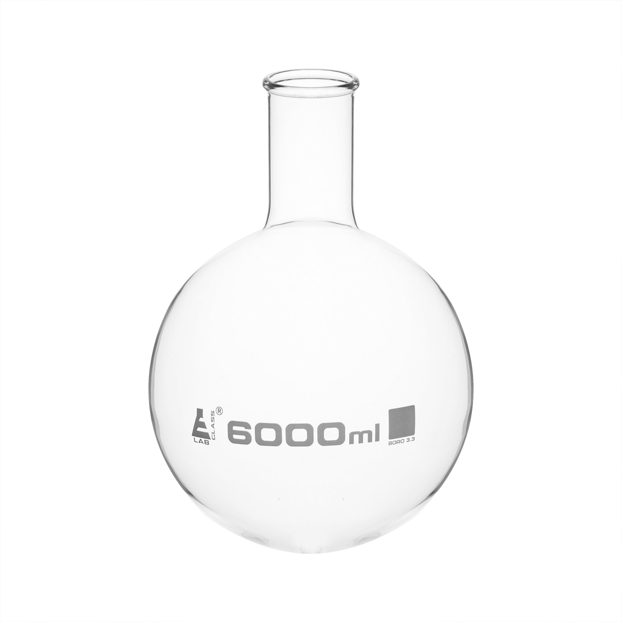 Round Bottom Narrow Neck Florence Borosilicate Glass Boiling Flask with Beaded Rim
