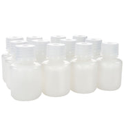 12-Pack Translucent Narrow Mouth HDPE Reagent Bottles with PP Caps, 30mL, -100 to 120°C