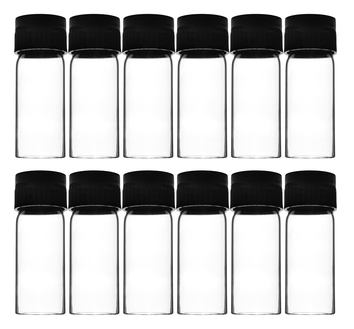 Flat Bottom Borosilicate Glass Test Tube with Bakelite Screw Cap, 5mL, 2.1"