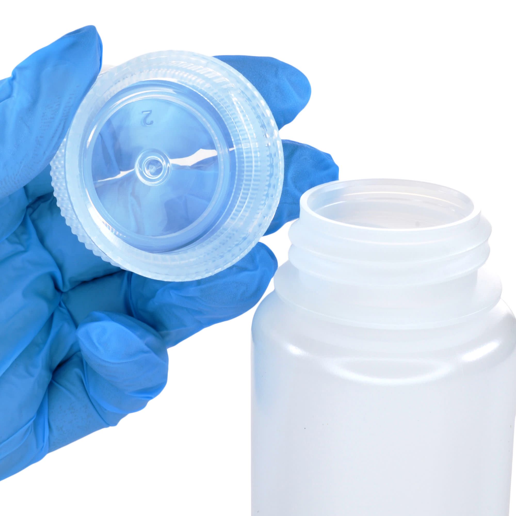 12-Pack Translucent Wide Mouth LDPE Reagent Bottles with PP Caps, 125mL, -100 to 80°C