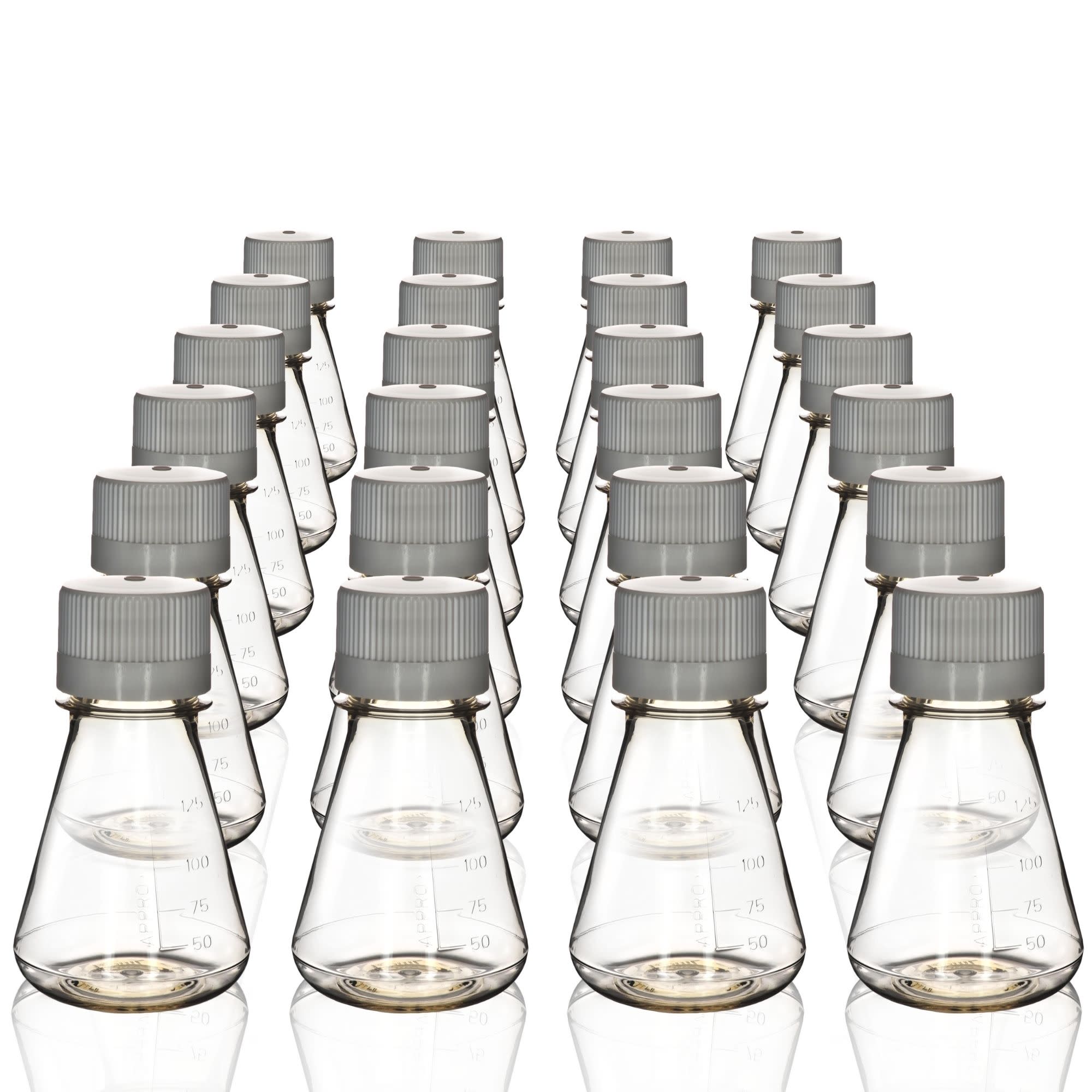 Sterile Flat Bottom Polycarbonate Erlenmeyer Flask, 125mL