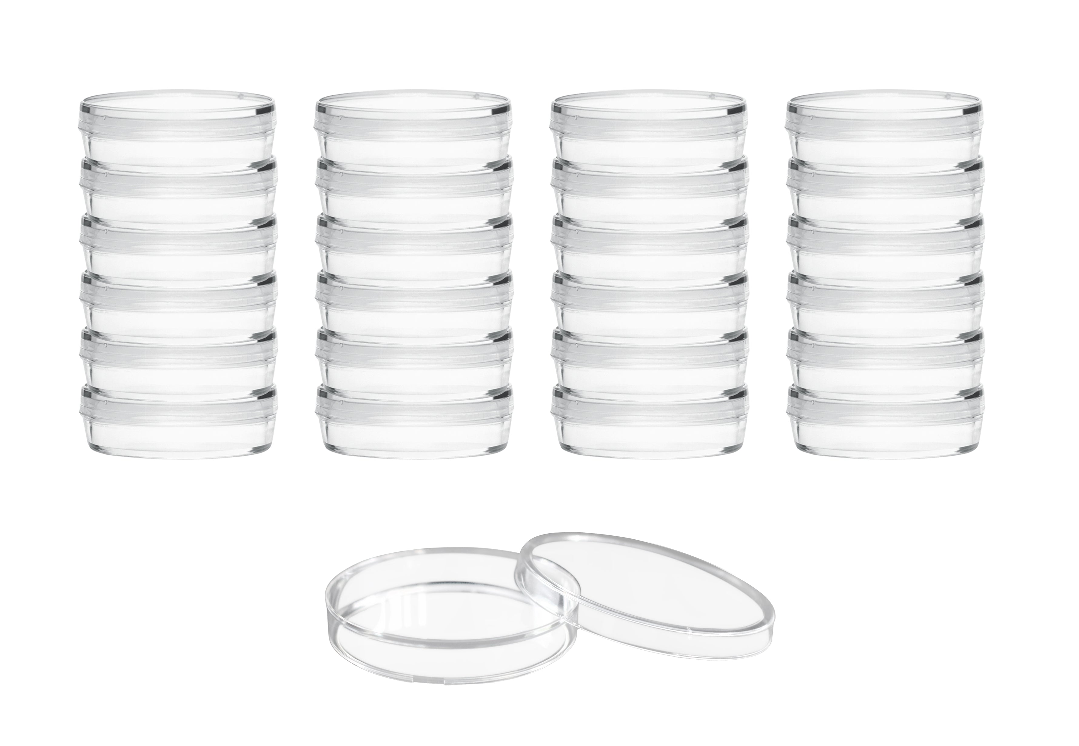 Sterile Triple-Vented Polystyrene Petri Dish with Lid, 25-Pack