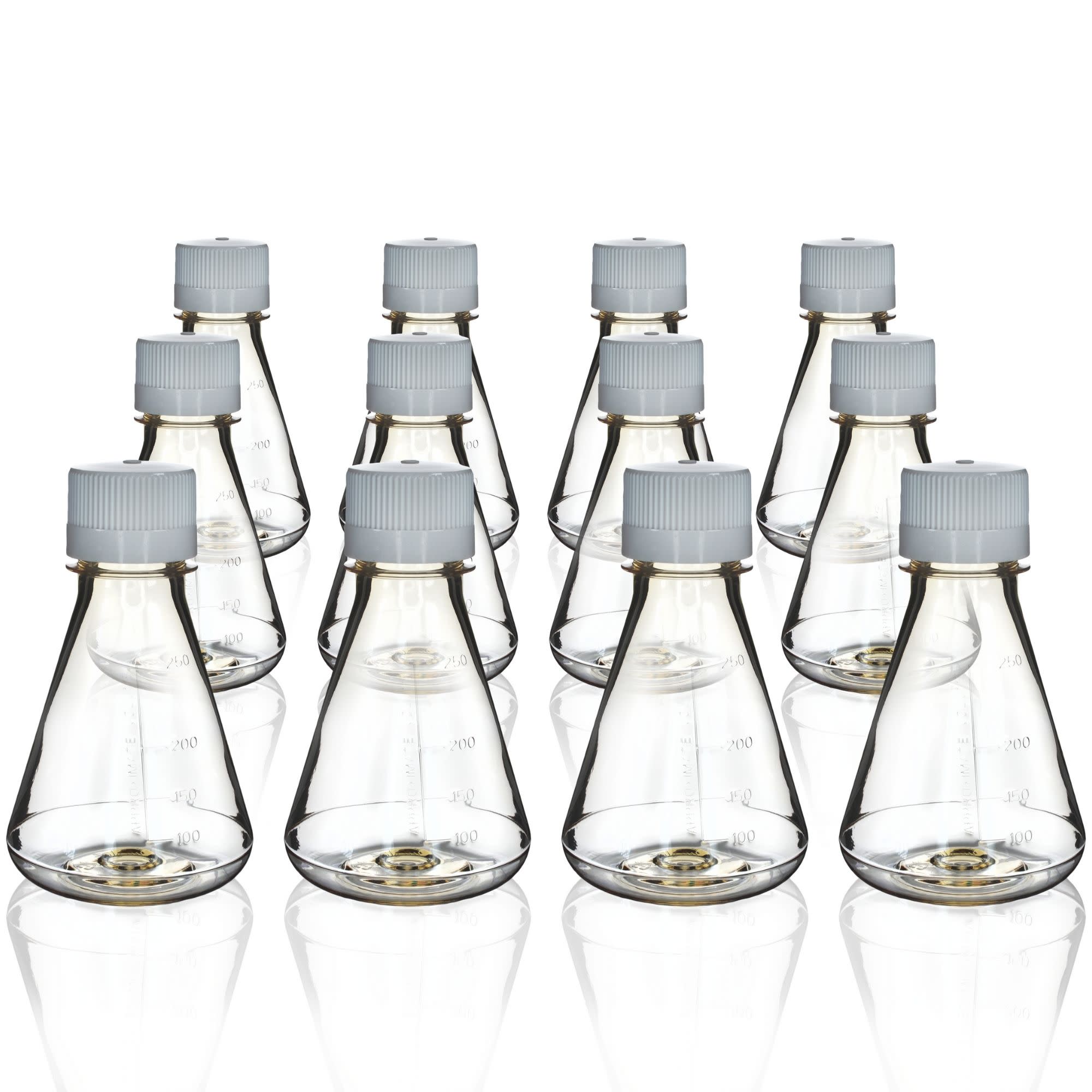 Sterile Flat Bottom Polycarbonate Erlenmeyer Flask, 12-Pack