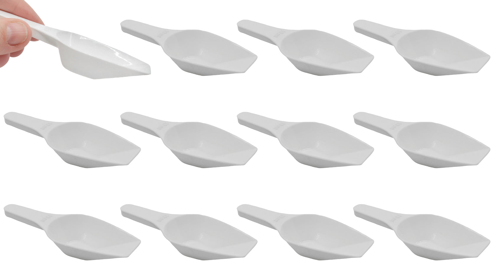 Autoclavable Polypropylene Scoop with Flat Bottom, 12-Pack