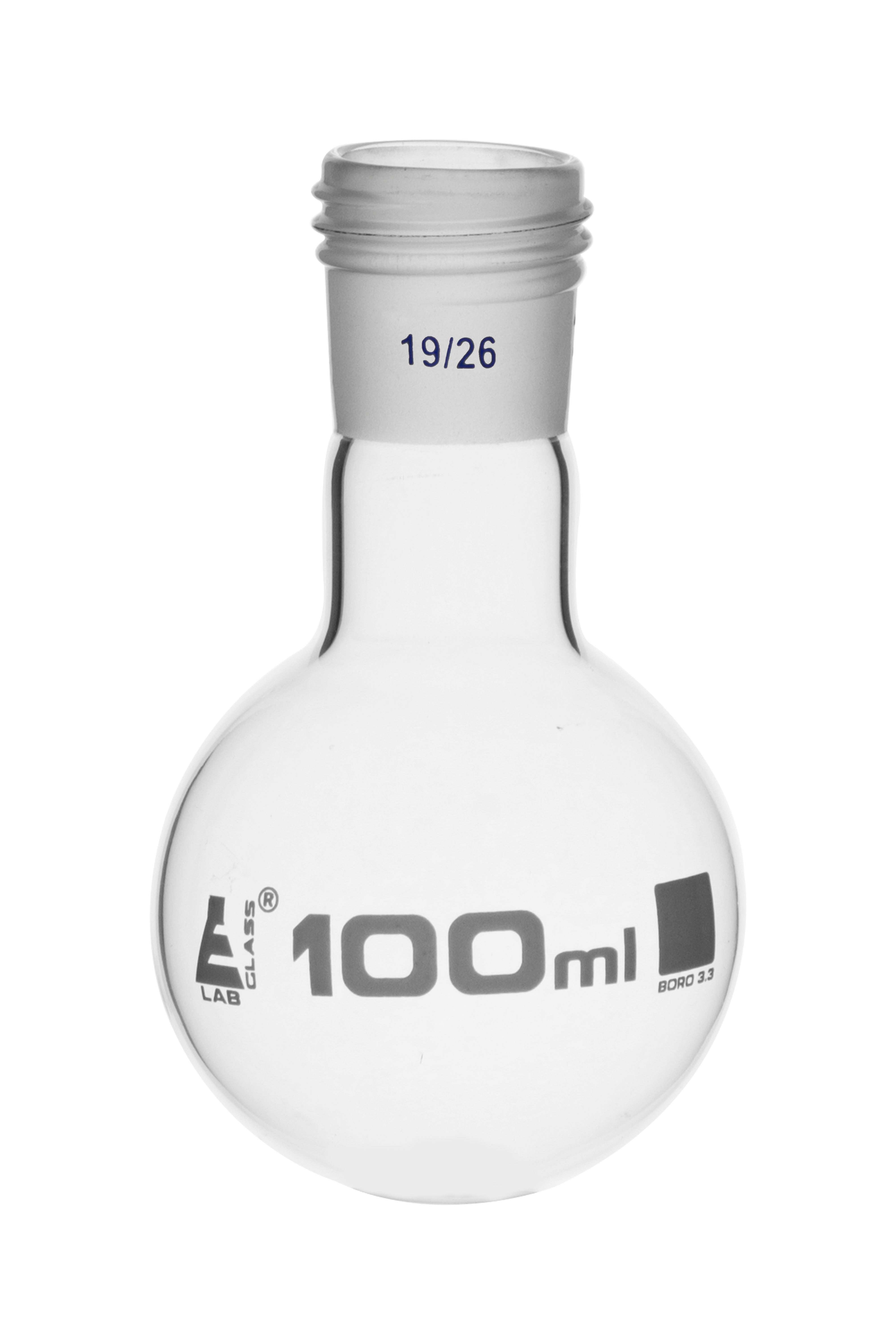 Round Bottom Borosilicate Glass Boiling Flask with Threaded Joint