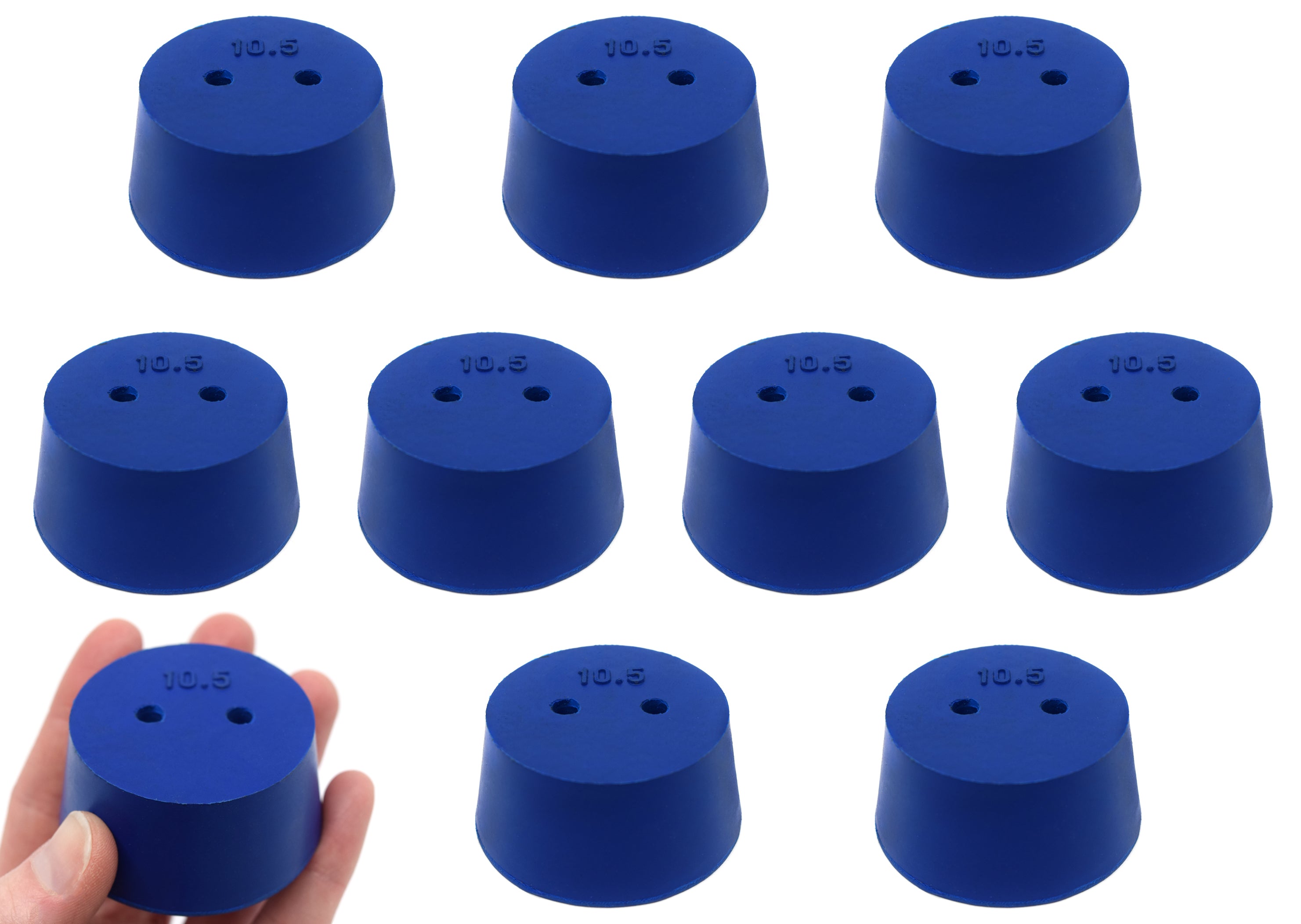 Neoprene Stopper with 2 Holes, 10-Pack