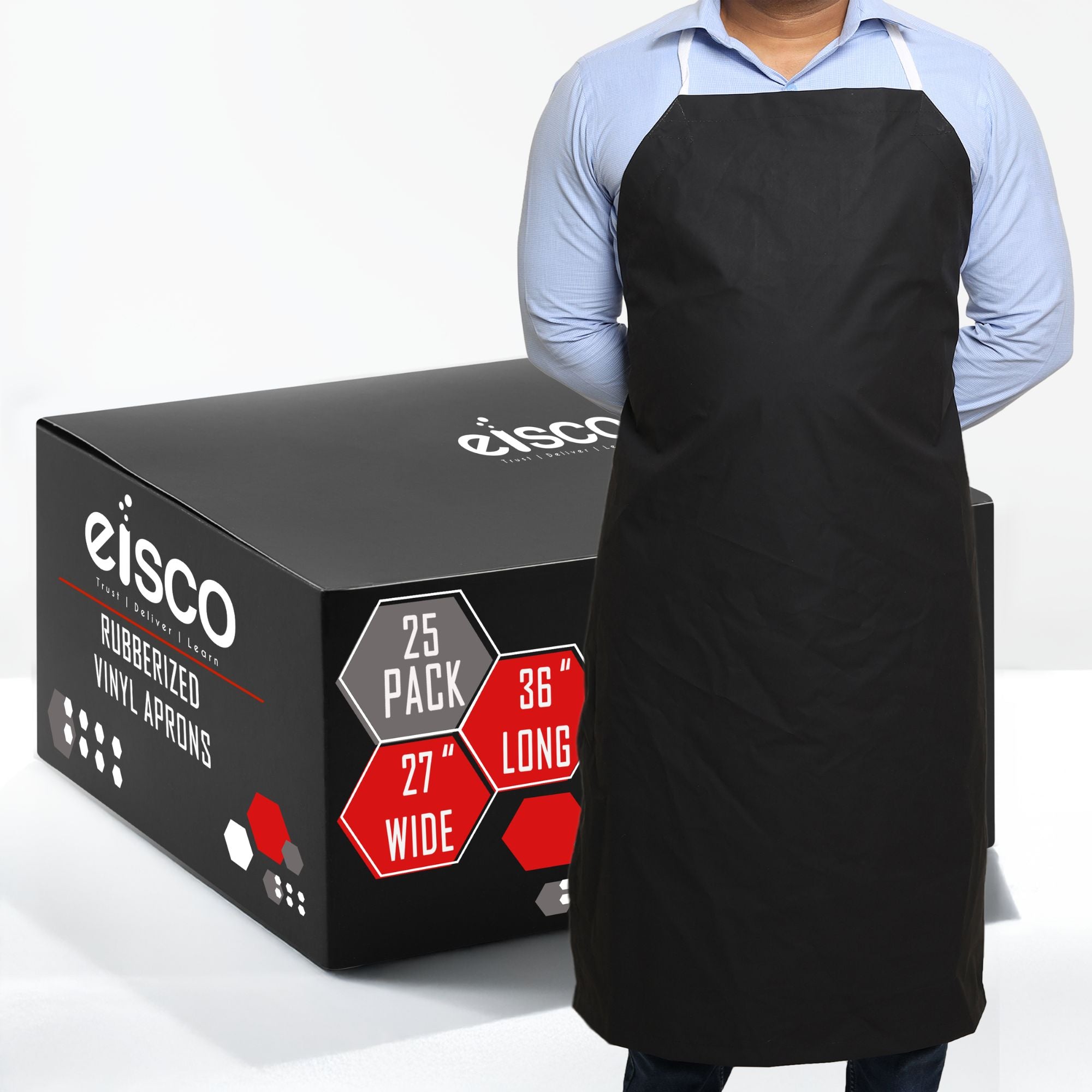 Rubber Vinyl Lab Apron, Medium, 25-Pack