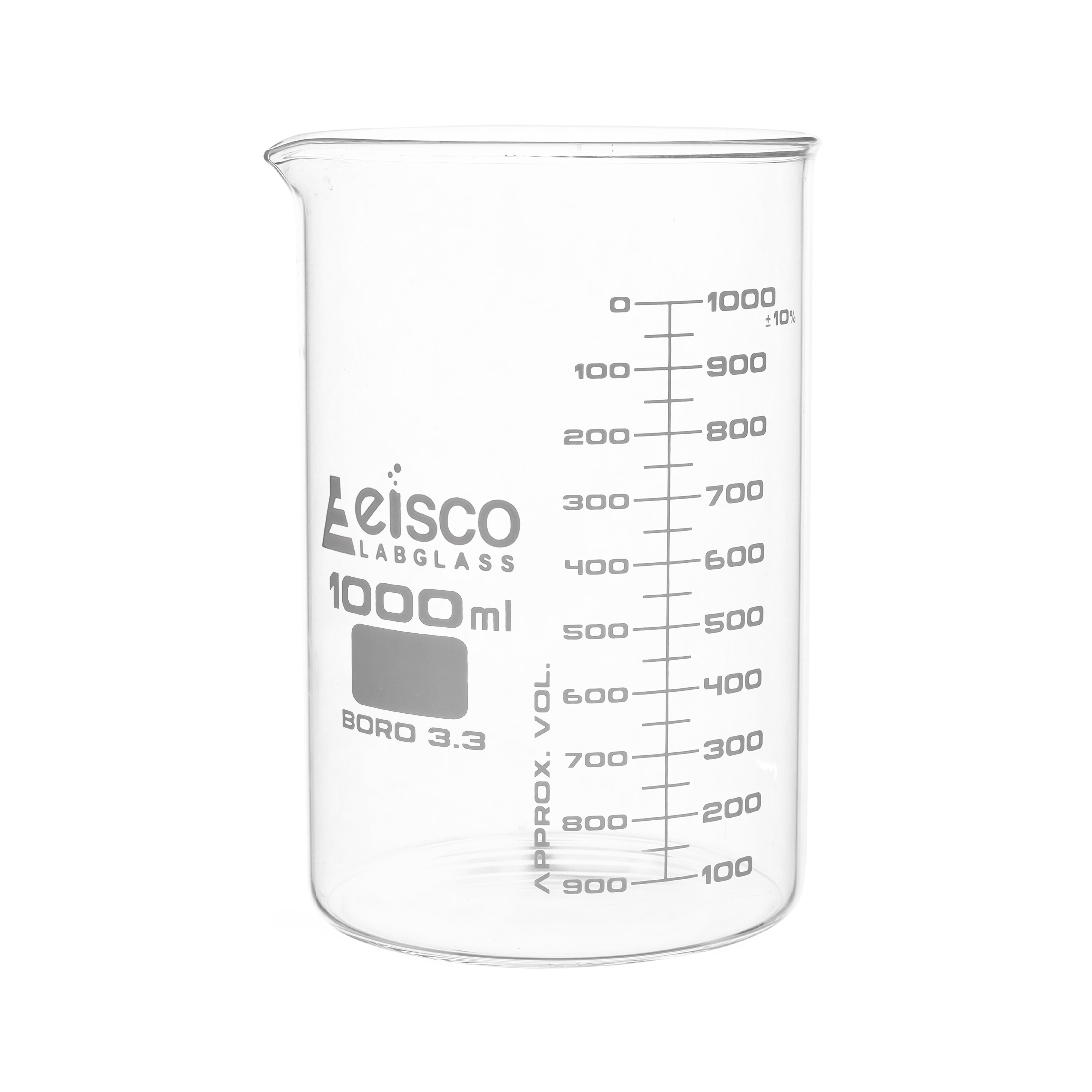 ASTM Low Form Borosilicate Glass Beaker with Dual Scale
