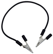 12" Connecting Leads with Alligator Clips, Black, 12-Pack
