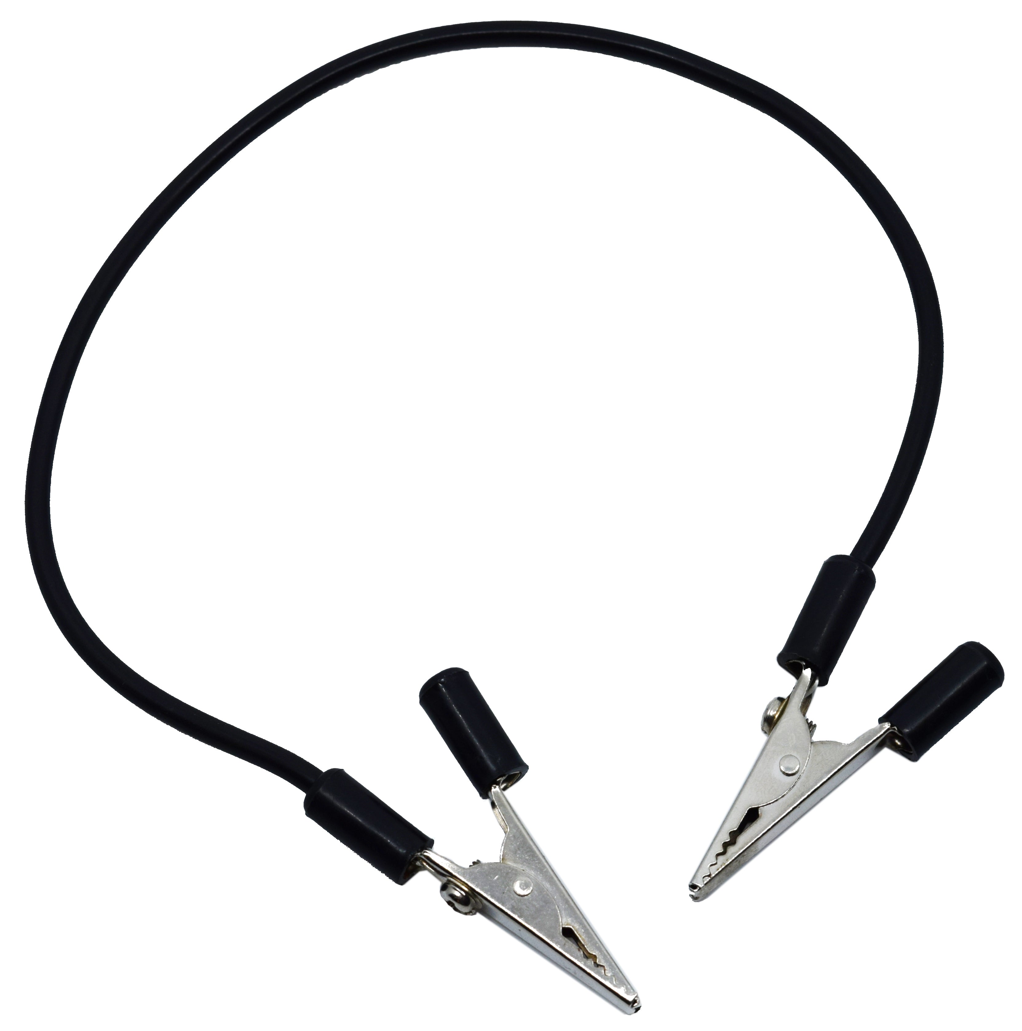 12" Connecting Leads with Alligator Clips, Black, 12-Pack