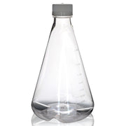 Sterile Non-Vented Baffled-Bottom PETG Erlenmeyer Flask, USP Class VI, 2L